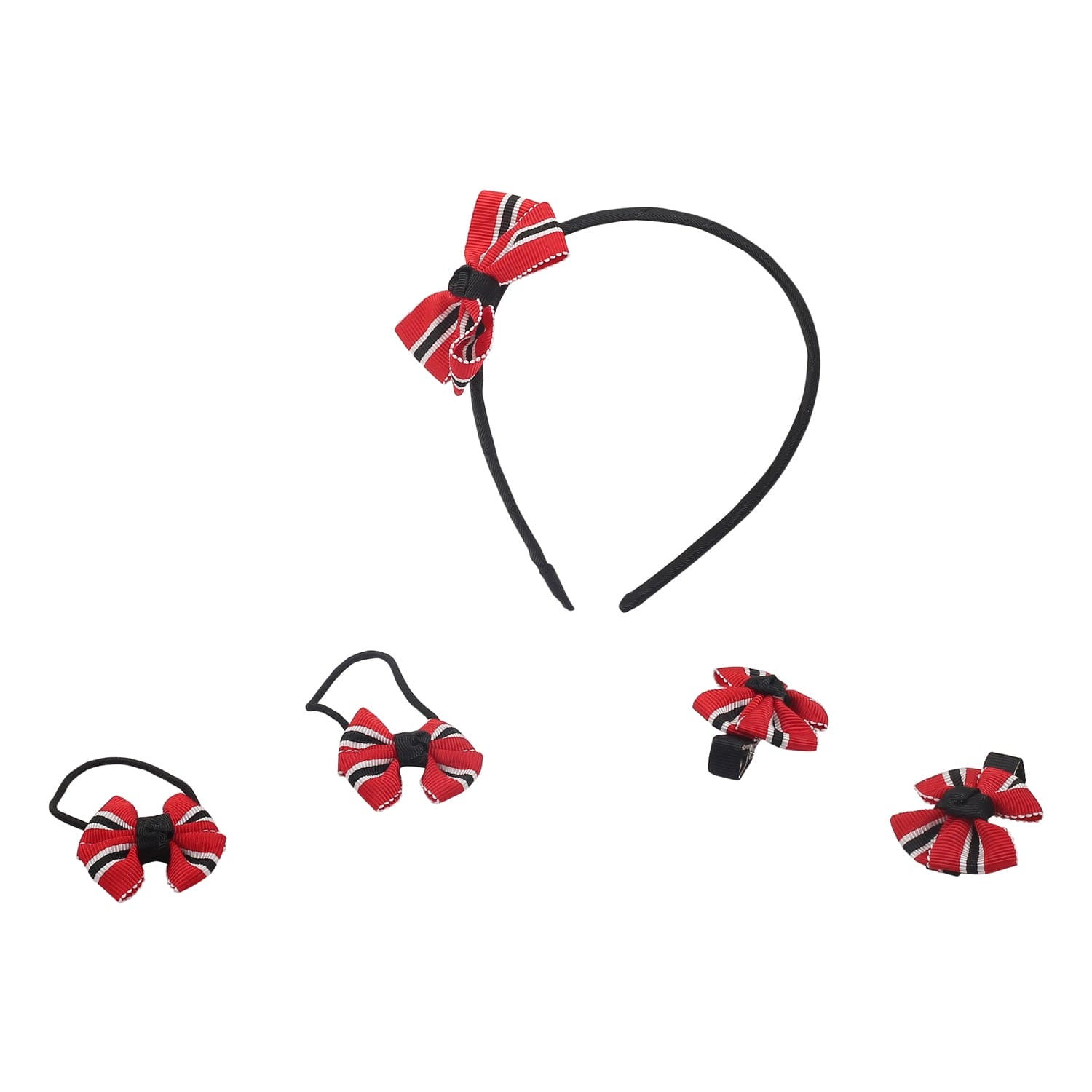 Patterned Red And Black Headband Set - Baby Moo