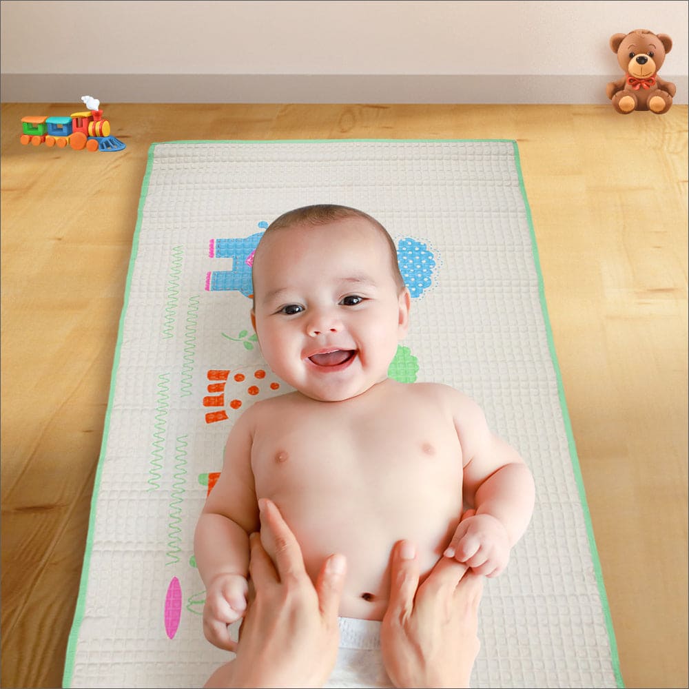 I Love Animals Green Air Filled Waterproof Massage Mat - Baby Moo