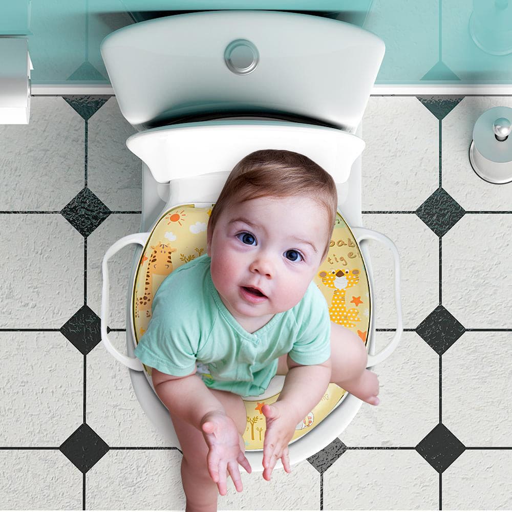 I Love Animals Yellow Potty Seat With Handle - Baby Moo