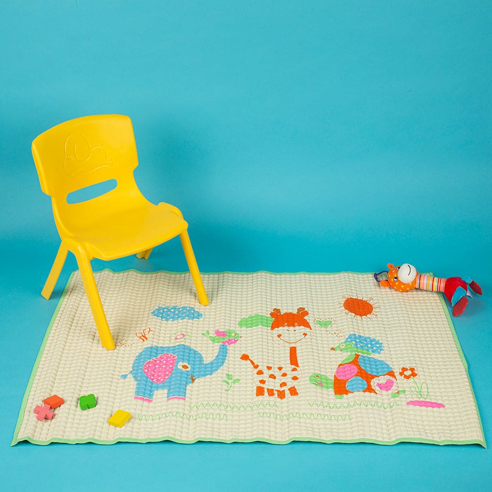 I Love Animals Green Air Filled Waterproof Massage Mat - Baby Moo