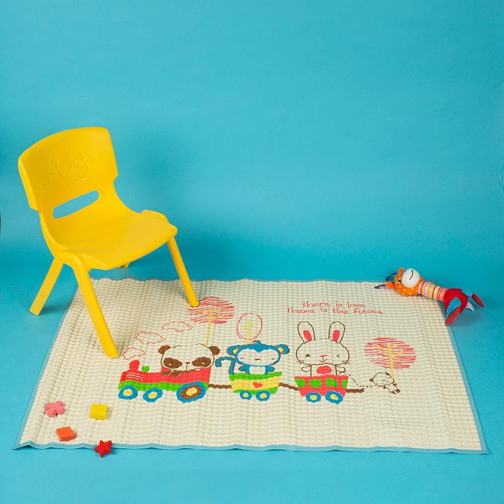 Animal Chu Chu Train Blue Air Filled Waterproof Massage Mat - Baby Moo