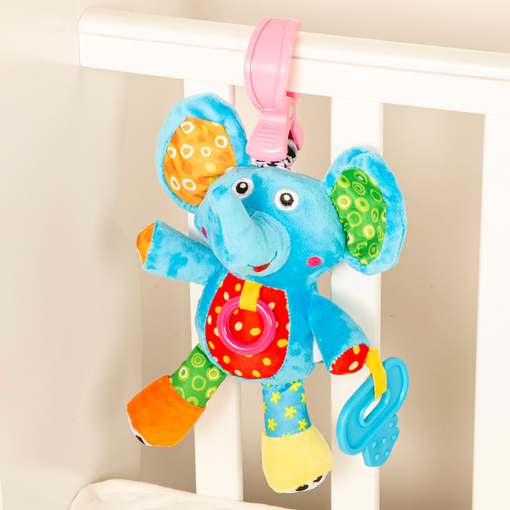 Elephant Blue Pulling Toy With Teether - Baby Moo