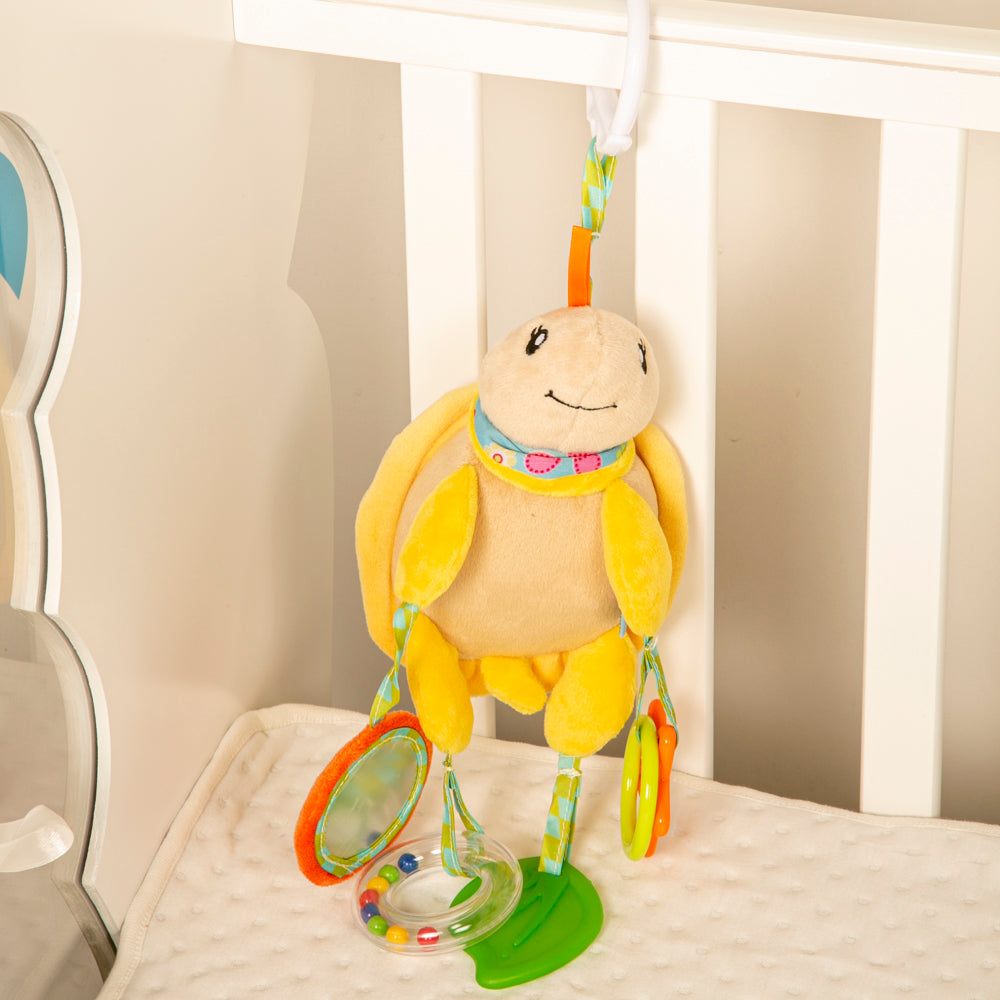 Tortoise Yellow Hanging Toy With Teether - Baby Moo