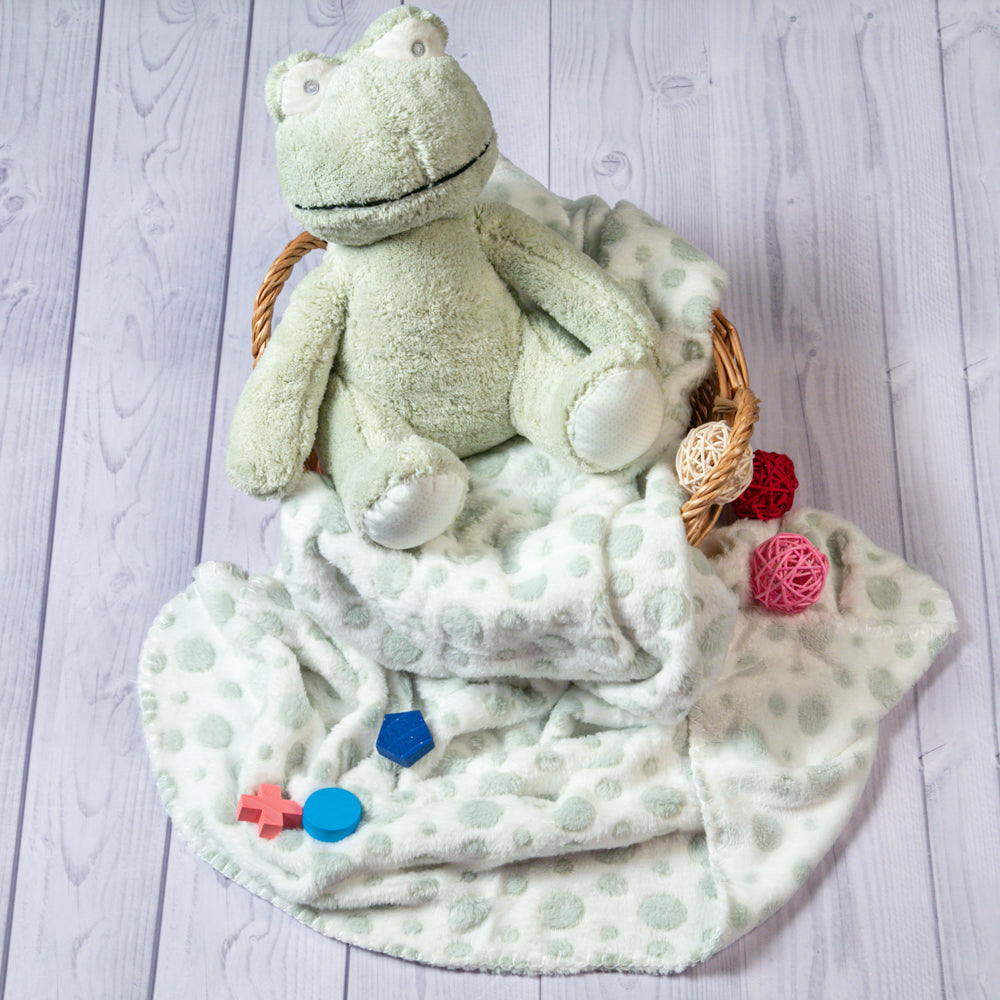 Frog Green Star Toy Blanket - Baby Moo
