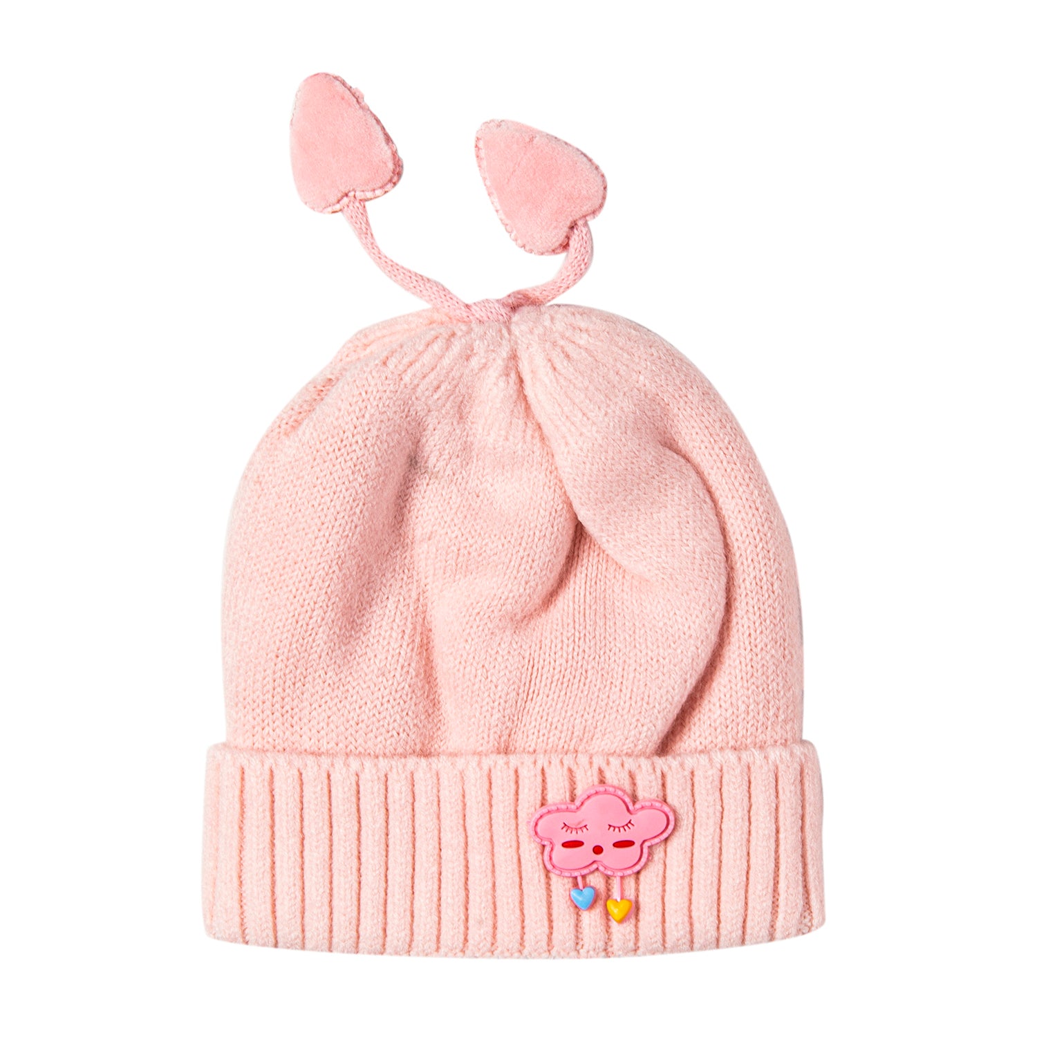 Knit Woollen Cap Winter Beanie Cloud Pink