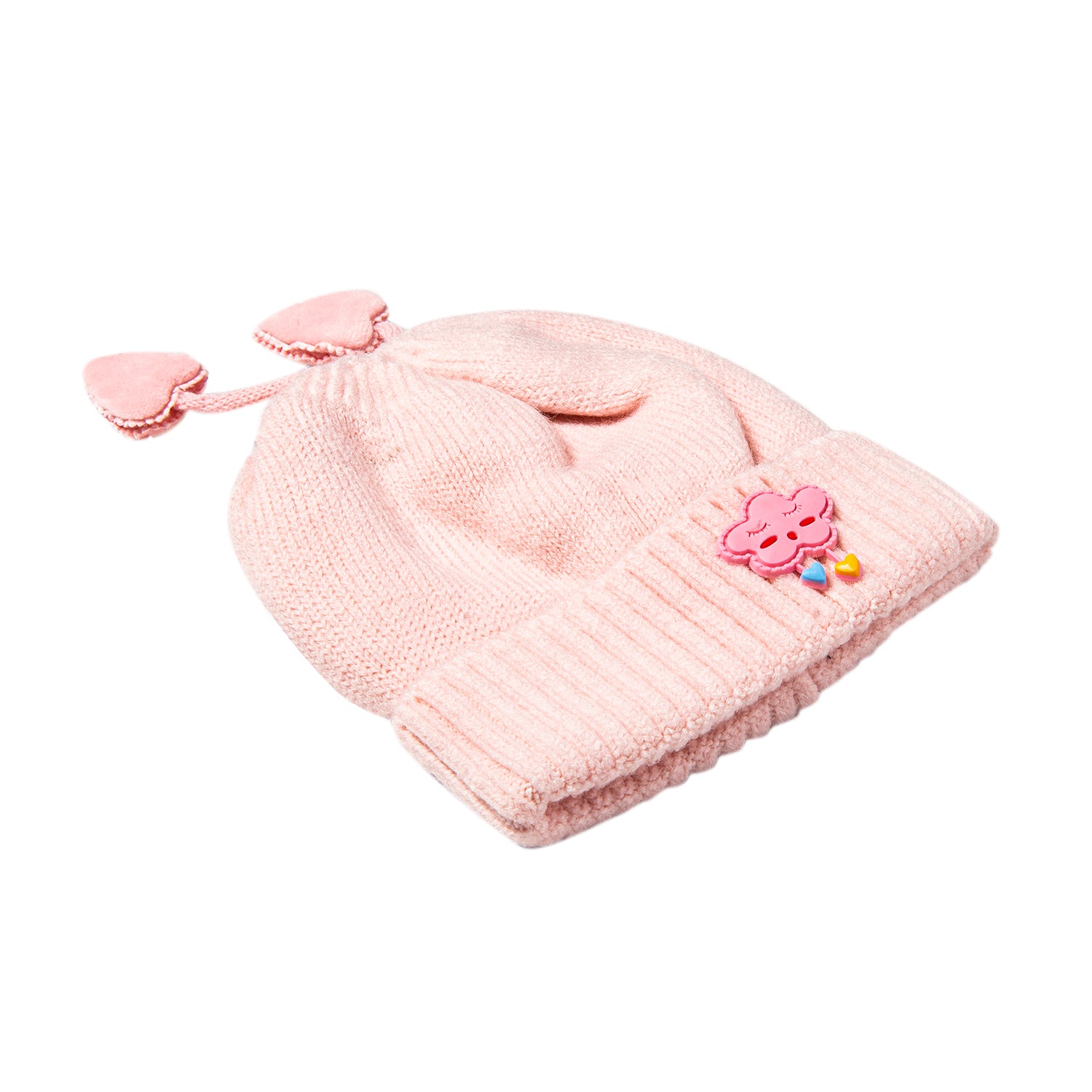 Knit Woollen Cap Winter Beanie Cloud Pink