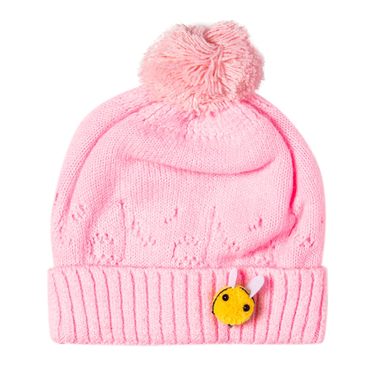 Knit Woollen Cap Honey Bee Pink - Baby Moo