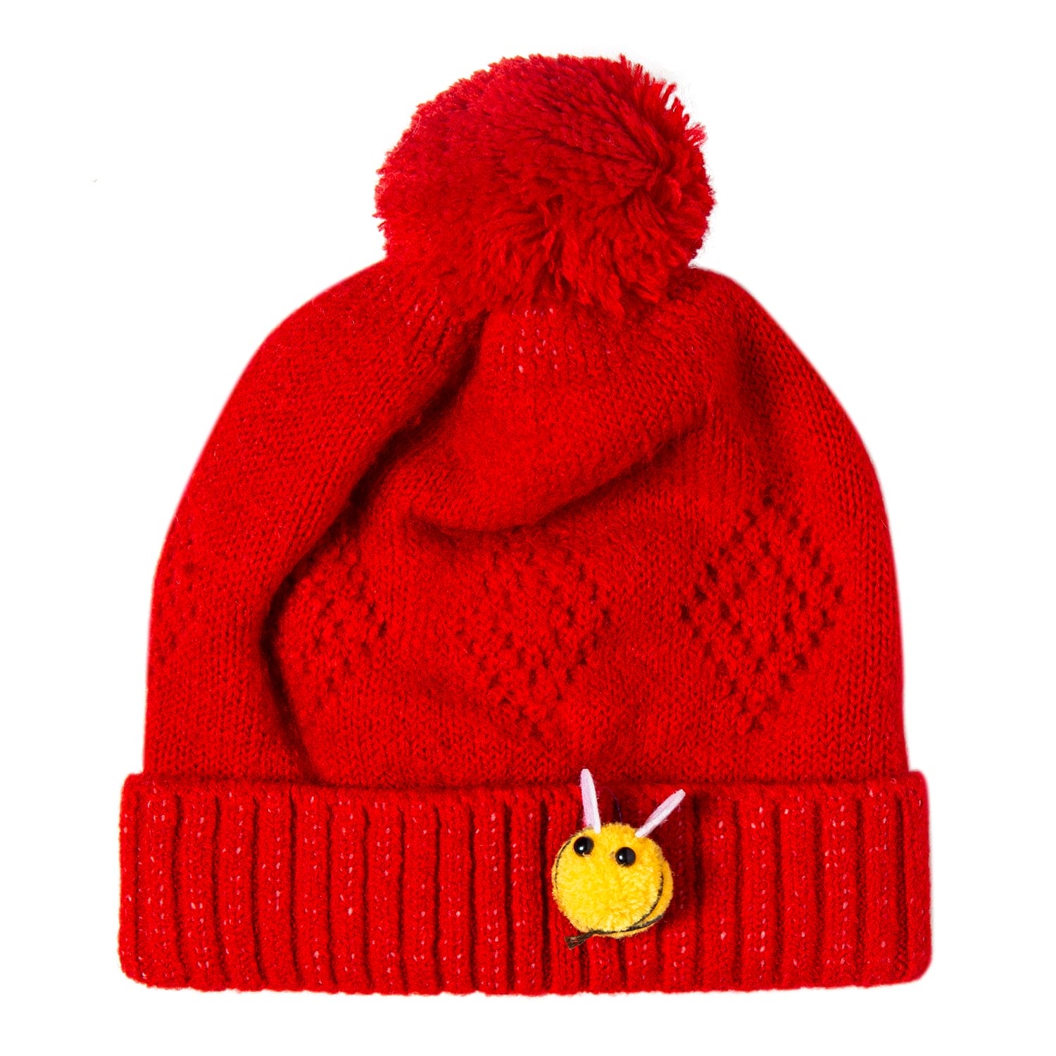 Knit Woollen Cap Honey Bee Red - Baby Moo