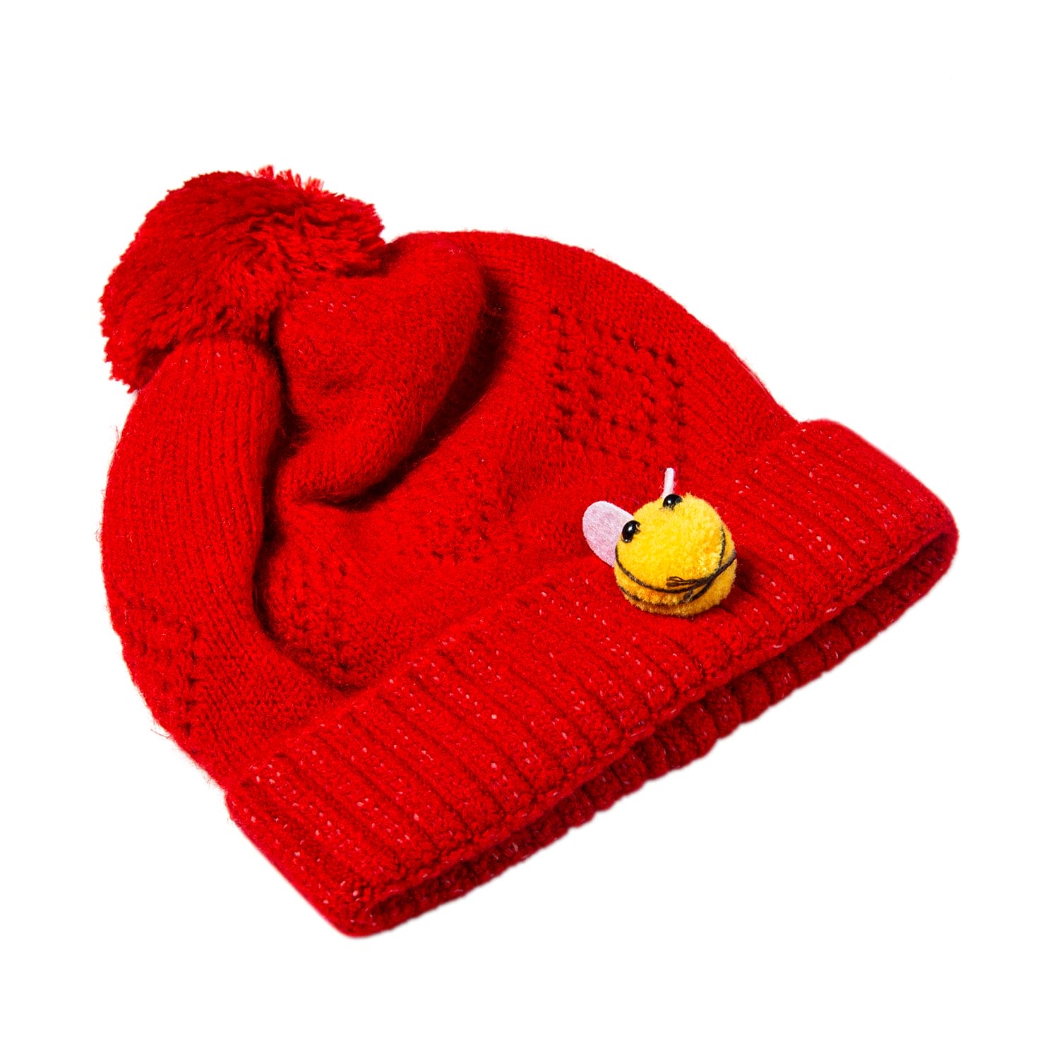 Knit Woollen Cap Honey Bee Red - Baby Moo