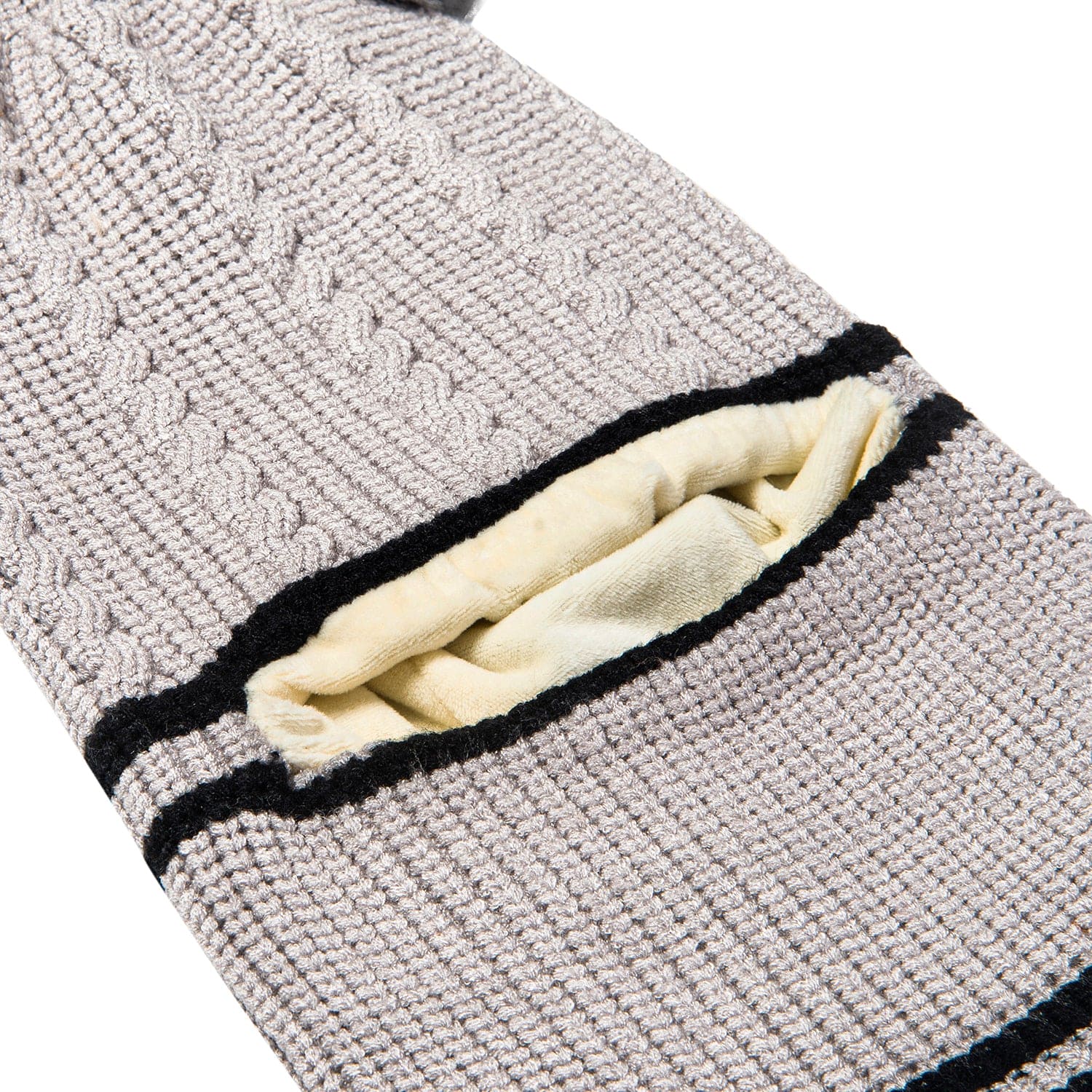 Winter Monkey Cap Woollen Hat Pom Pom Grey - Baby Moo