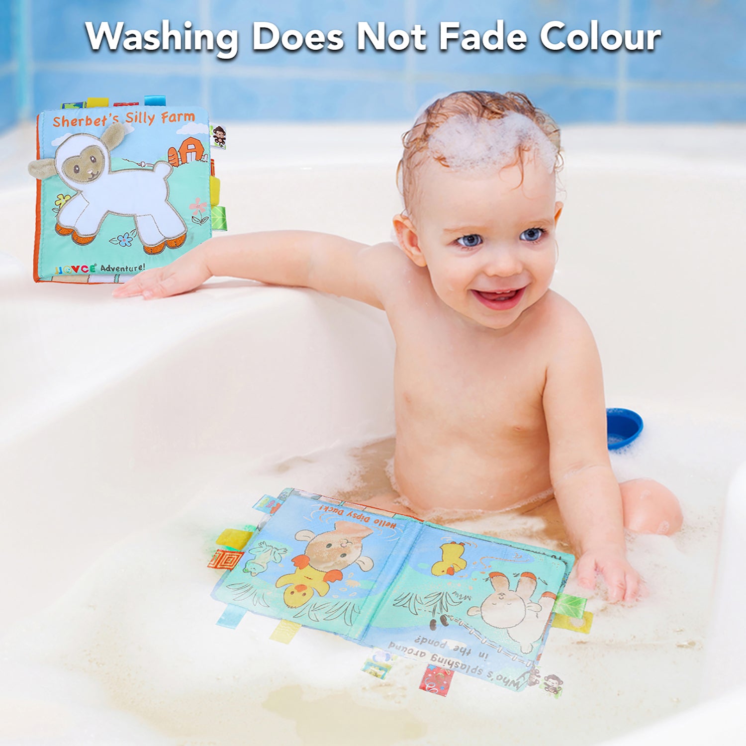 Sherbet’s Silly Farm Educational Learning 3D Cloth Book With Rustle Paper - Multicolour - Baby Moo