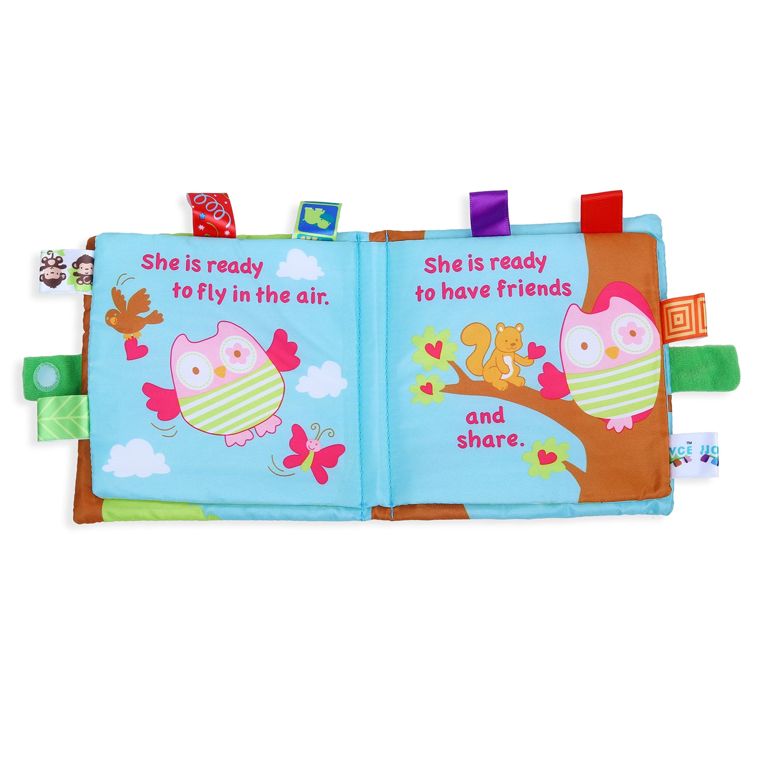 Oodles Owl Educational Learning 3D Cloth Book With Rustle Paper - Multicolour - Baby Moo