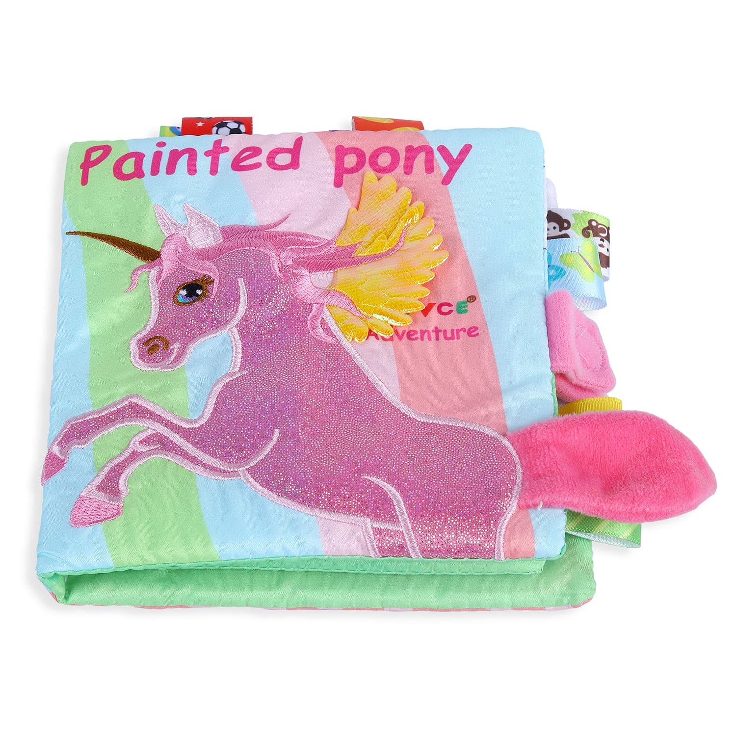 Painted Pony Educational Learning 3D Cloth Book With Rustle Paper - Multicolour - Baby Moo
