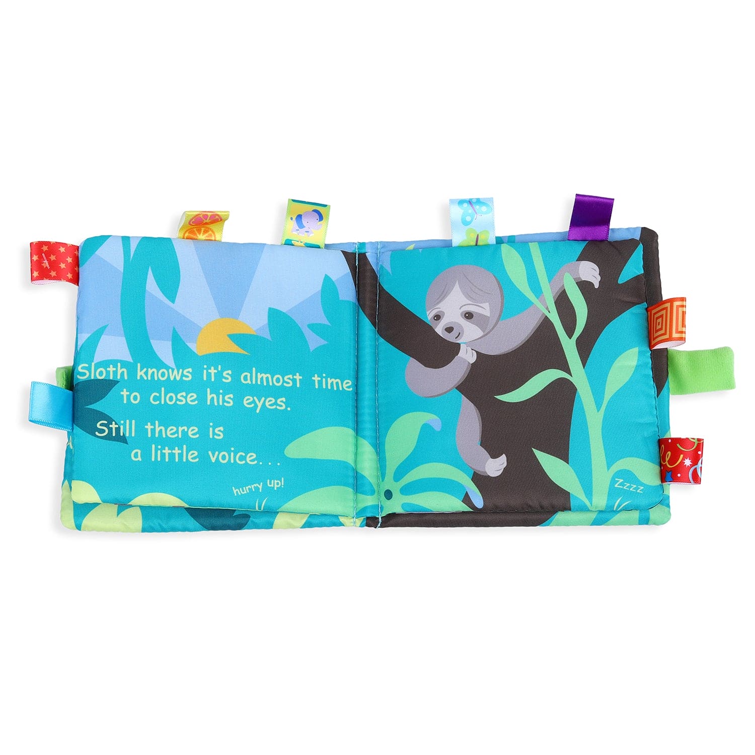 Sloth, Hurry Up! Educational Learning 3D Cloth Book With Rustle Paper - Multicolour - Baby Moo