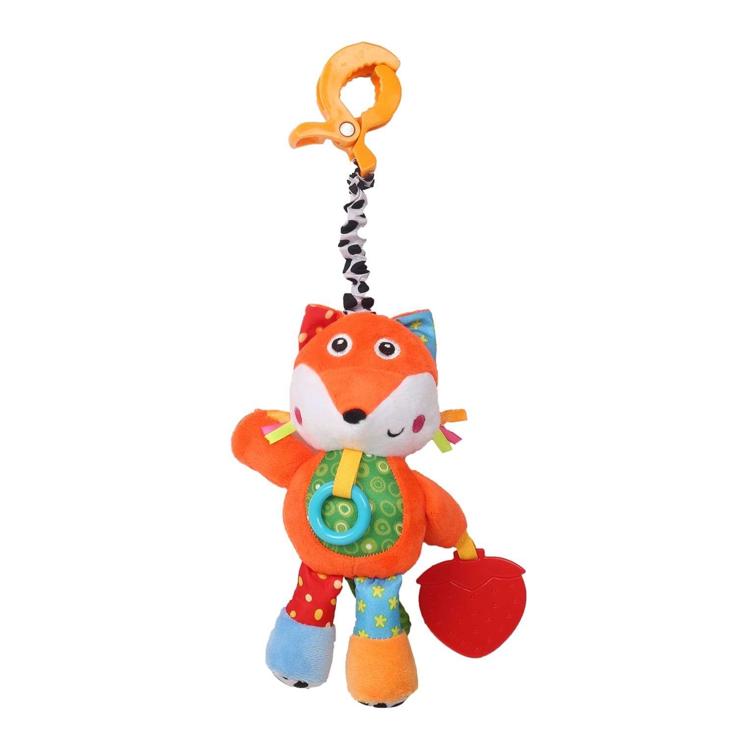 Smart Fox Orange Hanging Pulling Toy With Teether - Baby Moo