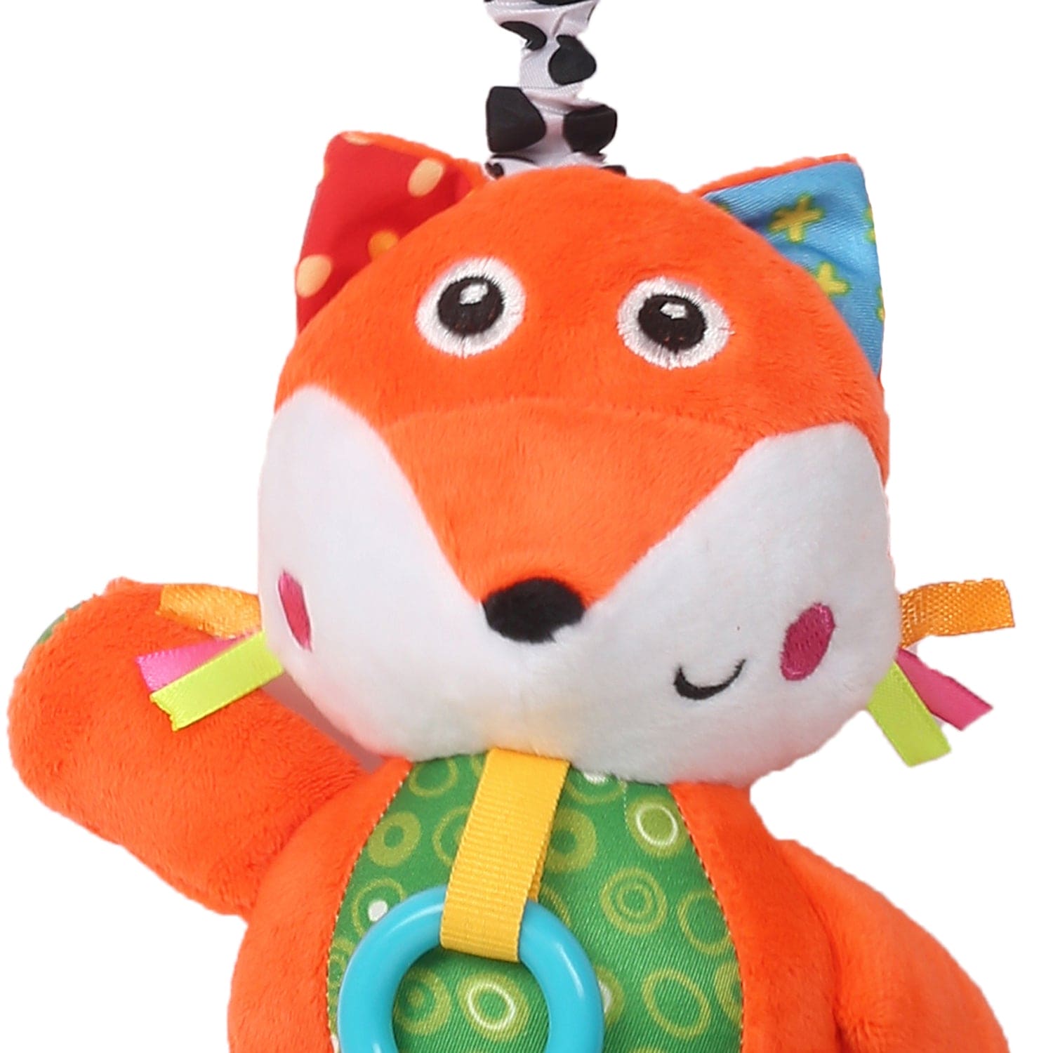Smart Fox Orange Hanging Pulling Toy With Teether - Baby Moo
