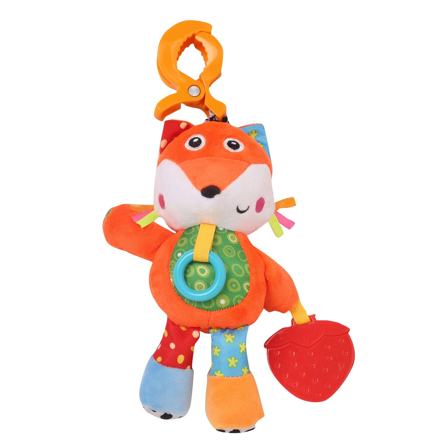 Smart Fox Orange Hanging Pulling Toy With Teether - Baby Moo