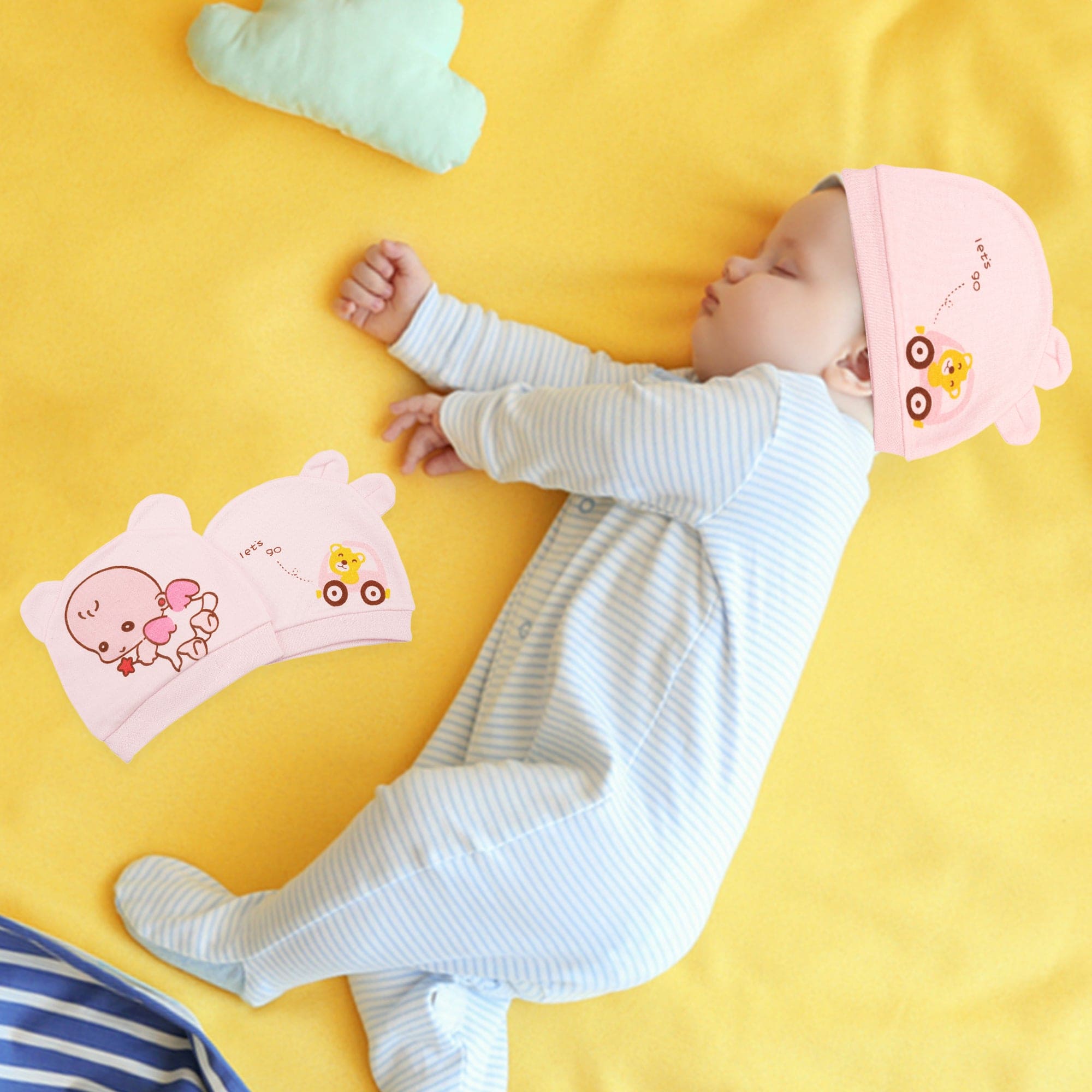 Baby Angel Pink 2 Pk Caps - Baby Moo