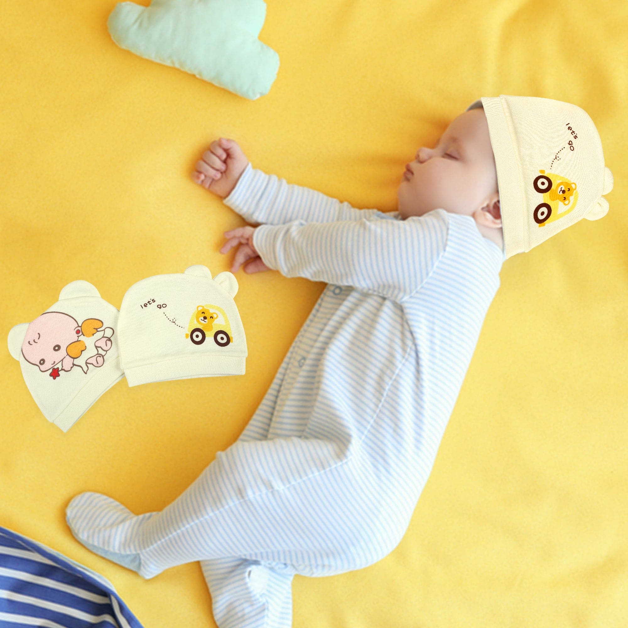 Baby Angel Yellow 2 Pk Caps - Baby Moo