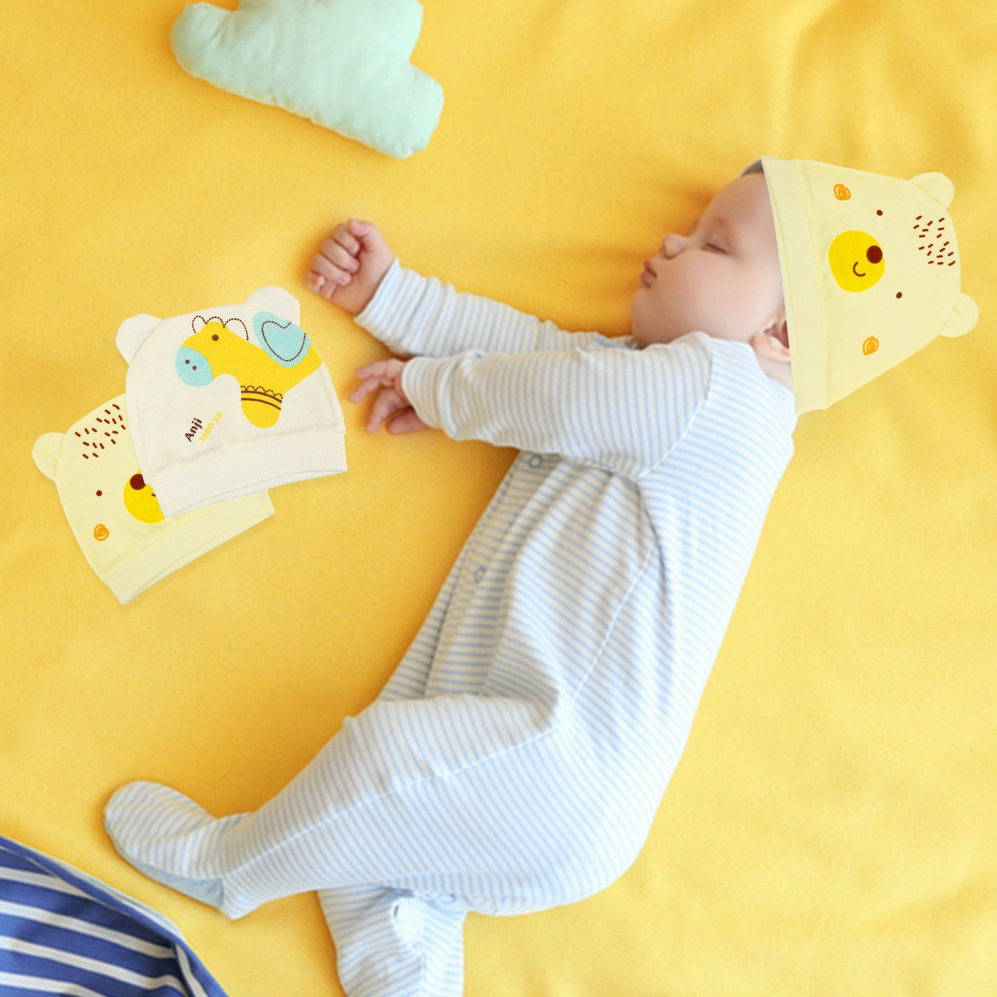 Horsey Yellow 2 Pk Caps - Baby Moo