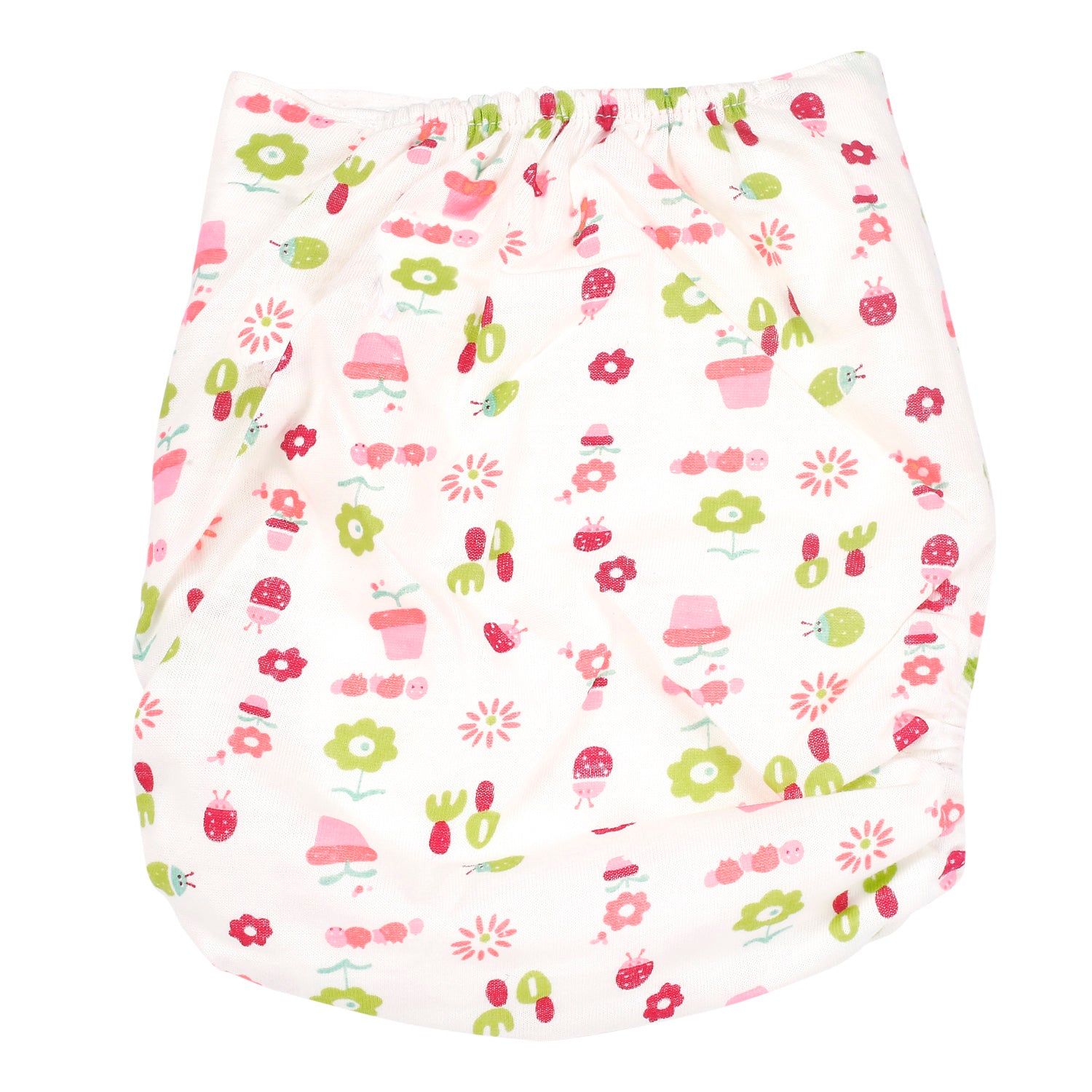 Floral Pink And Green Reusable Diaper - Baby Moo