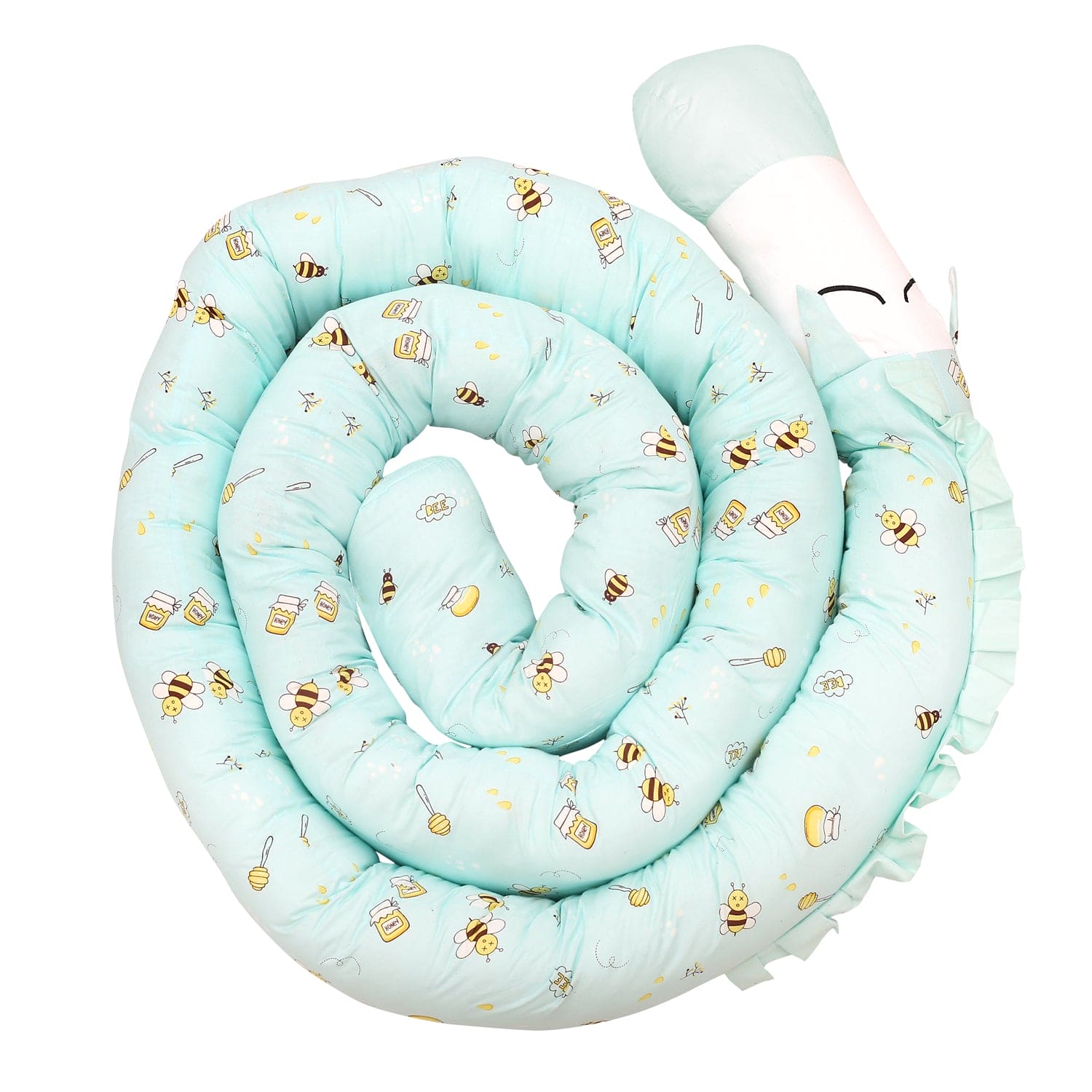 Honey Bee Blue Cot Bumper - Baby Moo