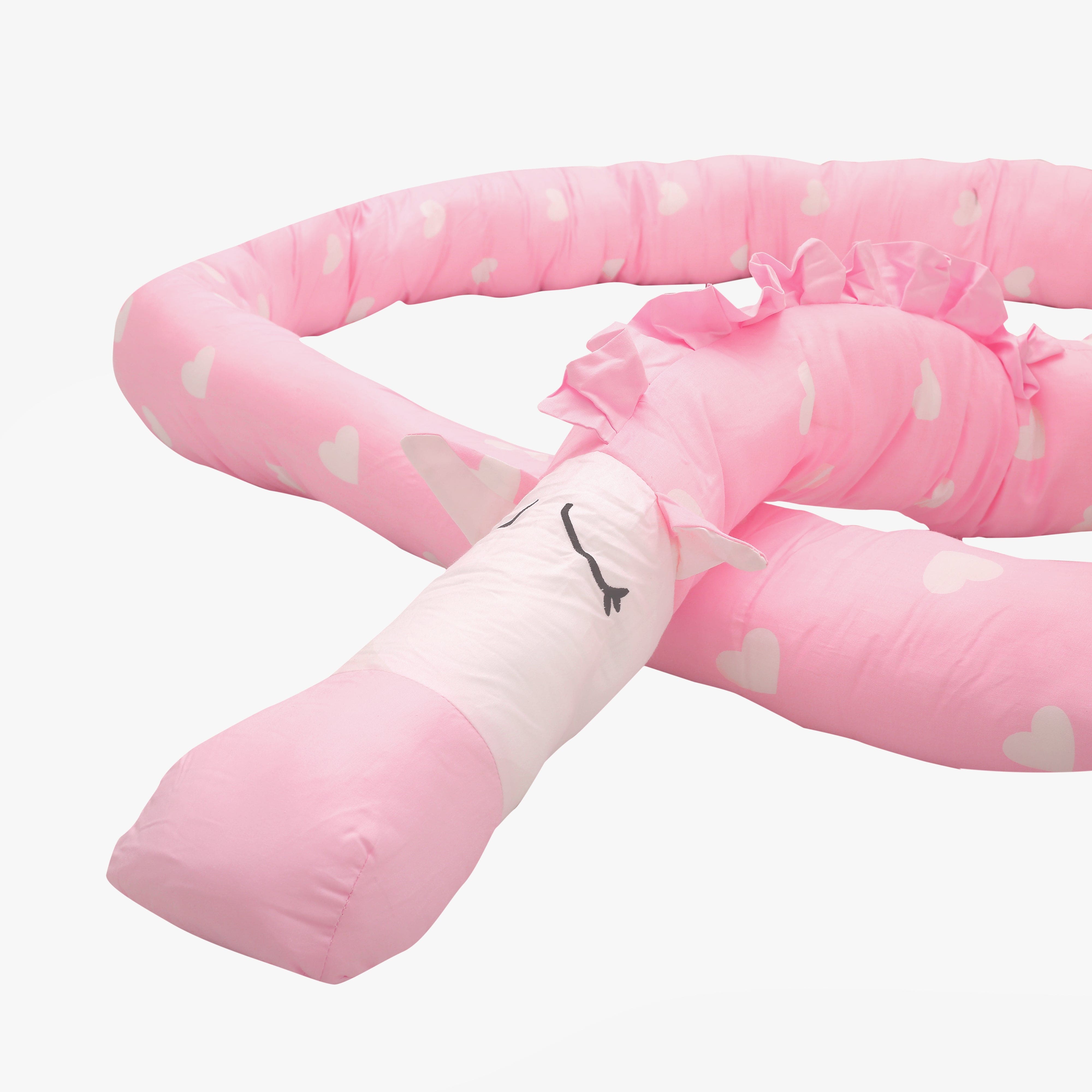 Sweetheart Pink Cot Bumper - Baby Moo