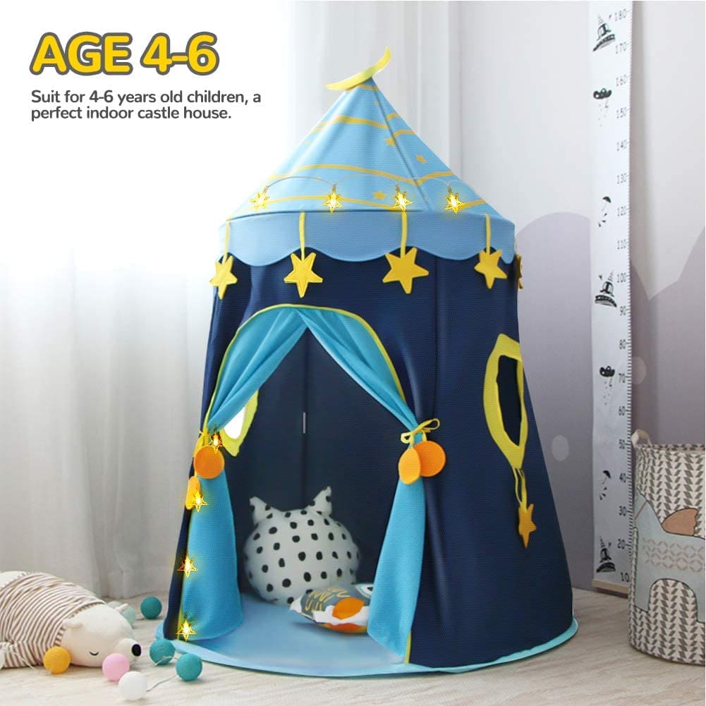 Playtime Foldable Tent House Starry Night - Blue - Baby Moo