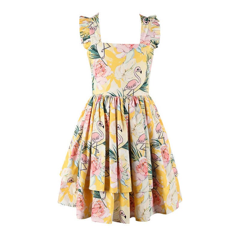 Stella Rossa Flamingo Dress - Yellow