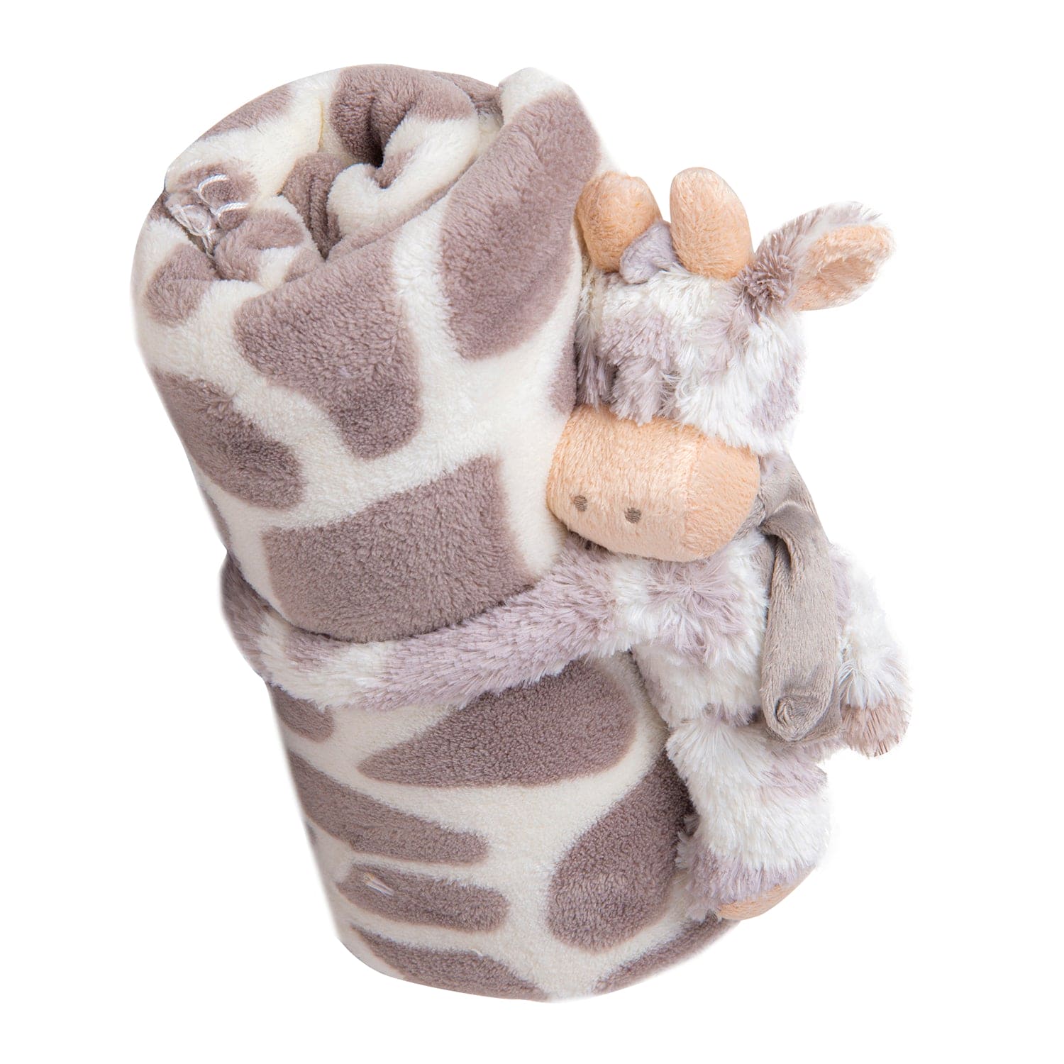 Giraffe Spots Soft Cozy Plush Toy Blanket Grey - Baby Moo