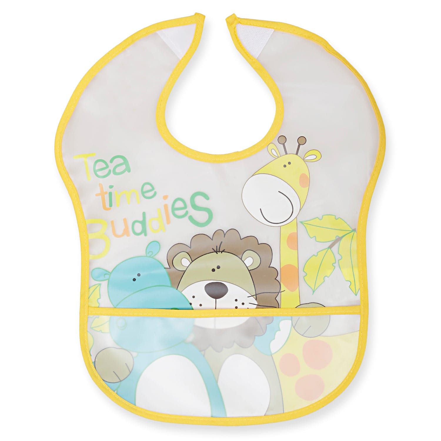 Crumb Catcher Waterproof Feeding Bib Animal Buddies Blue - Baby Moo