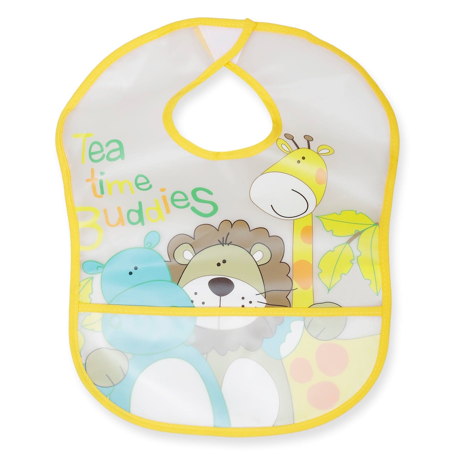 Crumb Catcher Waterproof Feeding Bib Animal Buddies Blue - Baby Moo