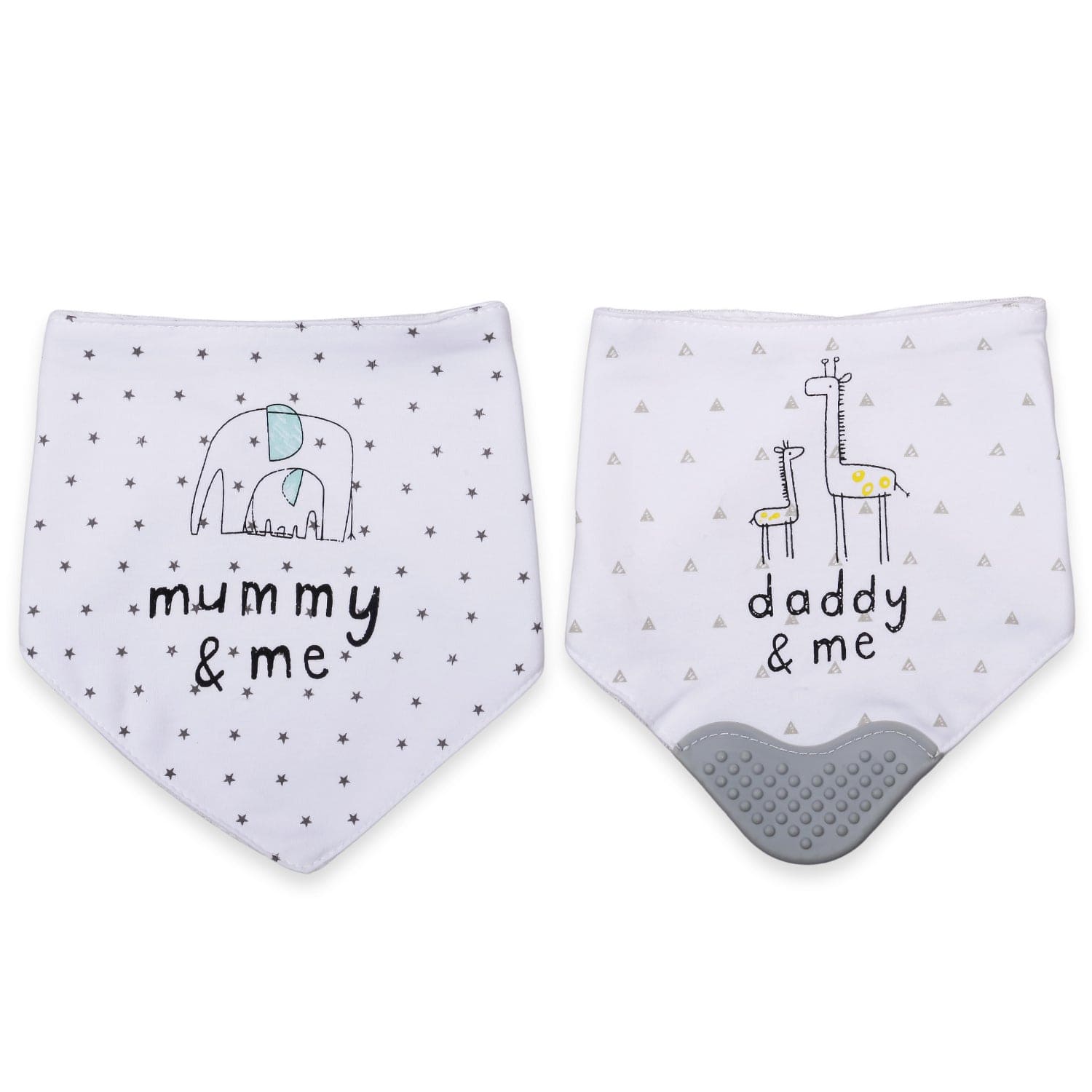 Feeding Bandana Bibs Pack Of 2 Mummy Baby Elephant White - Baby Moo