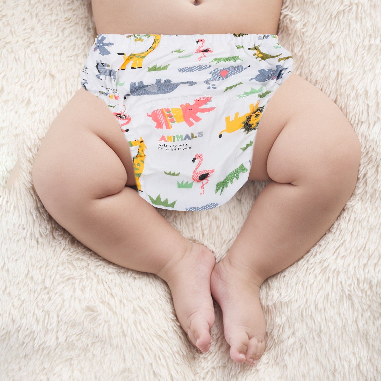 I Love Animals Reusable Cloth Training Pants Clothing Accessory Diaper Panty - Multicolour - Baby Moo