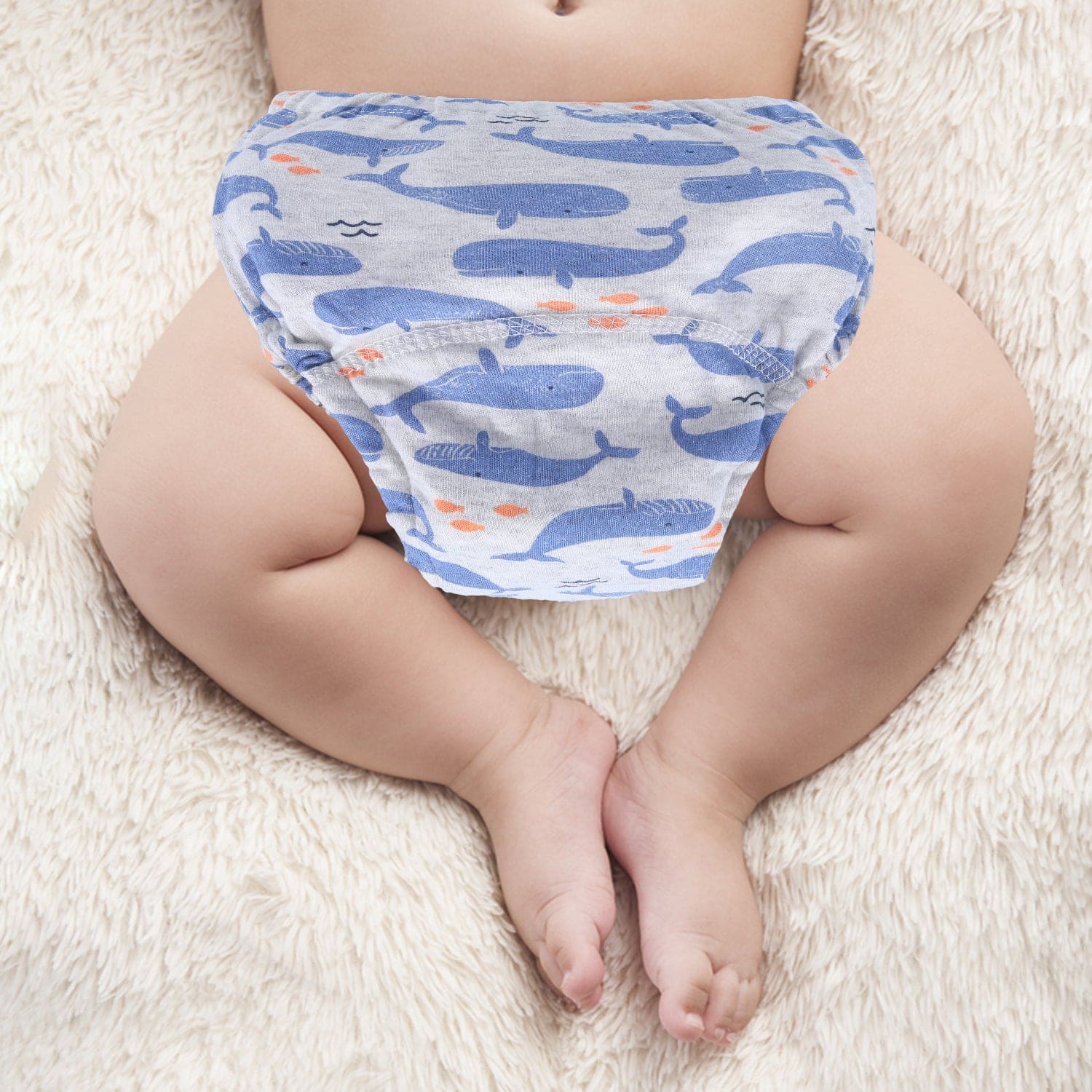Baby Moo Dolphin Show Reusable Cloth Training Pants Diaper Panty - Grey - Baby Moo