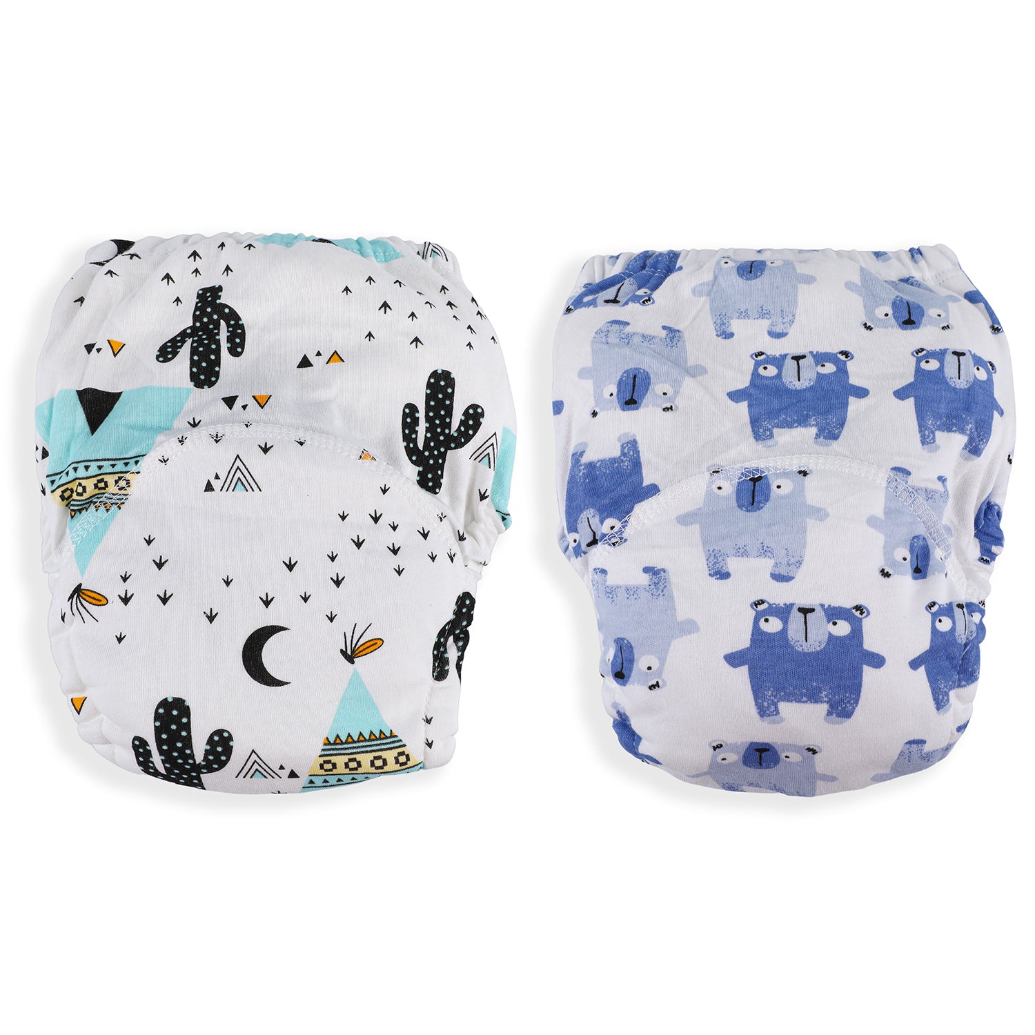 Cactus And Bear Reusable Cloth Training Pants Clothing Accessory Diaper Panty 2 Pcs - Multicolour - Baby Moo