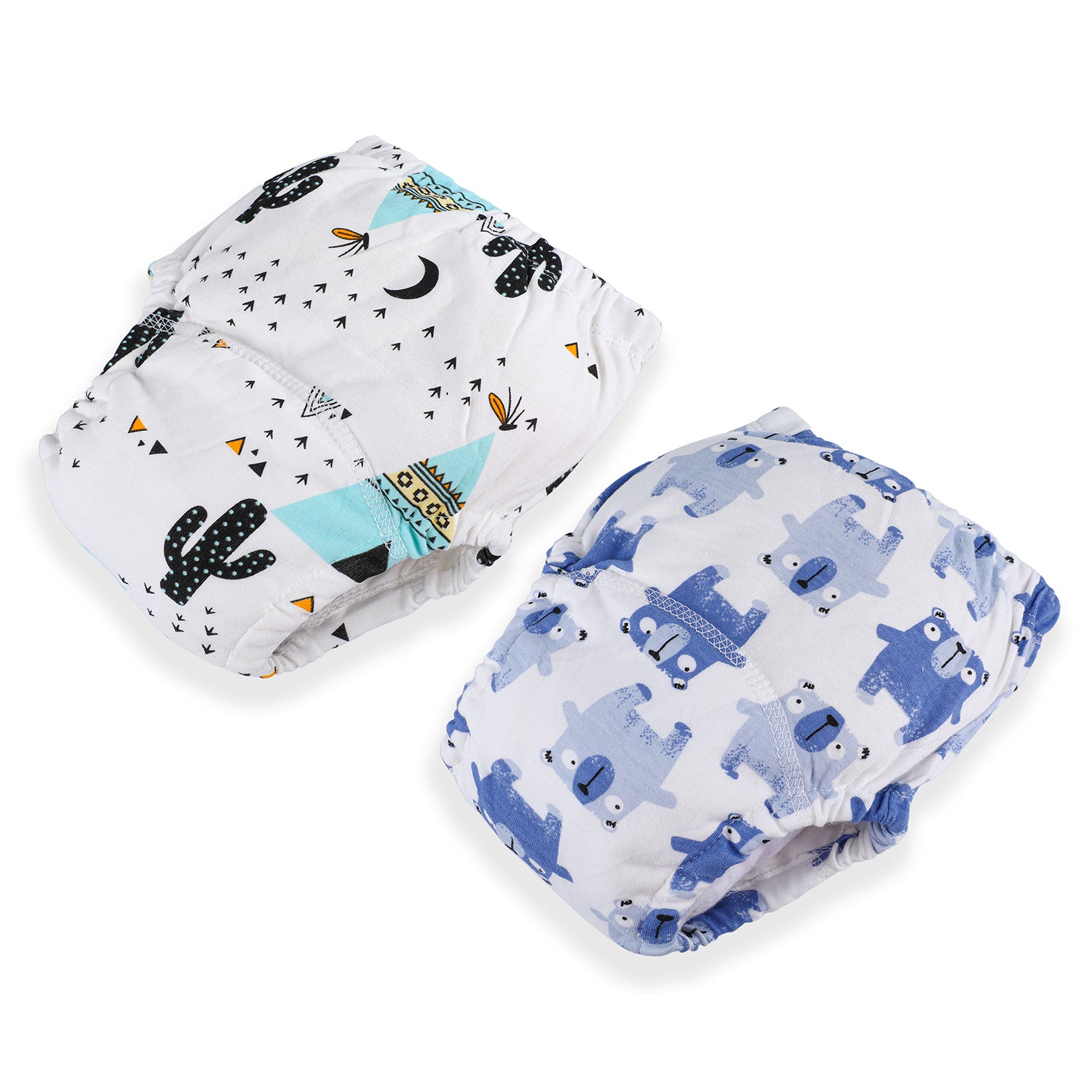 Cactus And Bear Reusable Cloth Training Pants Clothing Accessory Diaper Panty 2 Pcs - Multicolour - Baby Moo