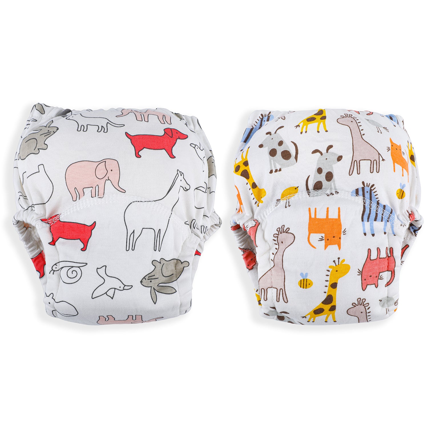 Fun In The Zoo Reusable Cloth Training Pants Clothing Accessory Diaper Panty 2 Pcs - Multicolour - Baby Moo