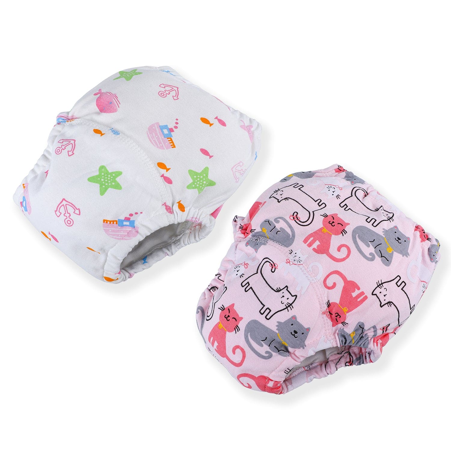 Star Kitty Reusable Cloth Training Pants Clothing Accessory Diaper Panty 2 Pcs - Multicolour - Baby Moo