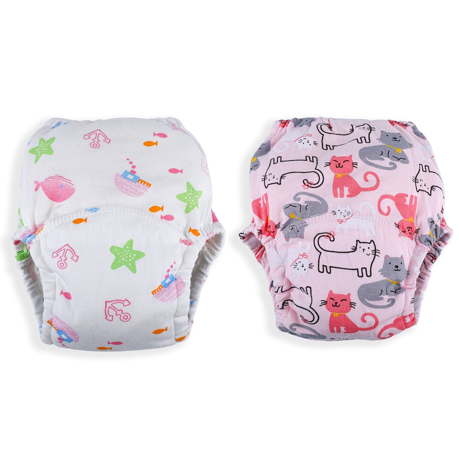 Star Kitty Reusable Cloth Training Pants Clothing Accessory Diaper Panty 2 Pcs - Multicolour - Baby Moo