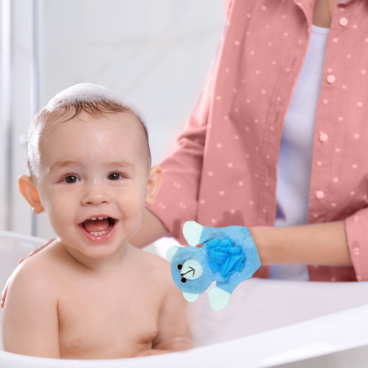 BFF Bear Blue Cartoon Bath Glove - Baby Moo
