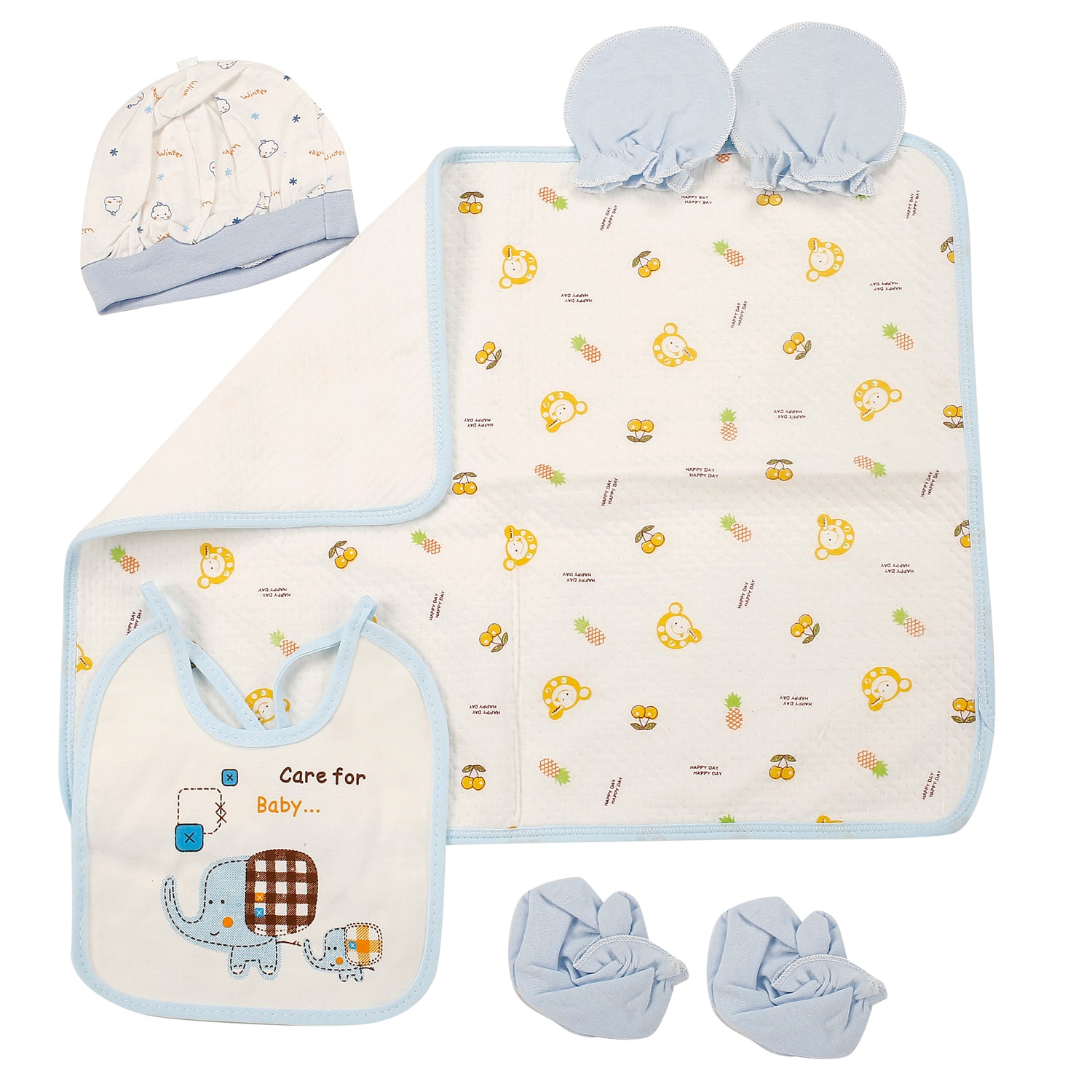 Elephant Blue 5 Piece Gift Set - Baby Moo