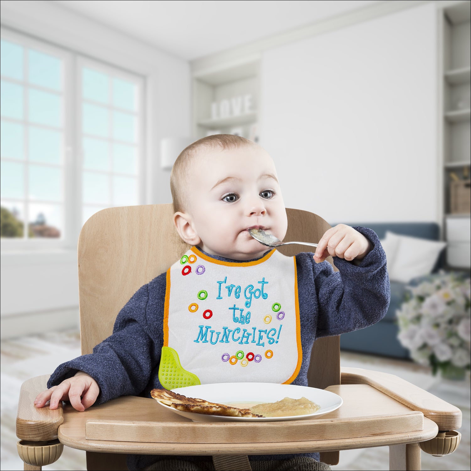 Munching Orange Teether Bib - Baby Moo
