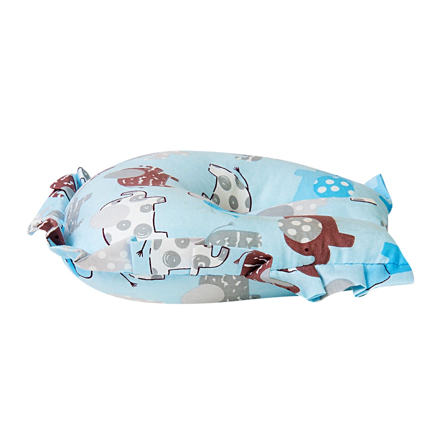Elephant Blue U Shape Large Pillow