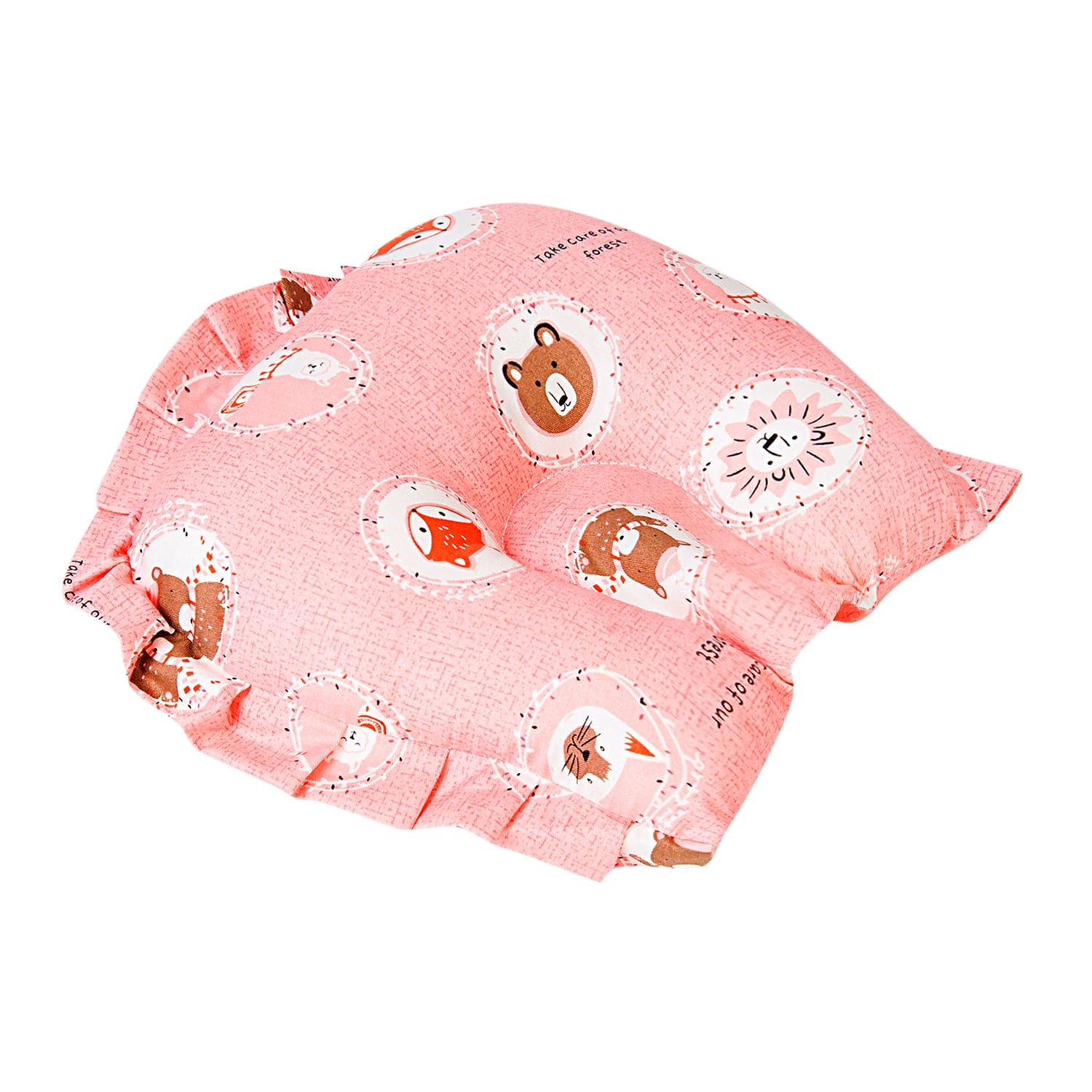Forest Friends Peach U Shape Large Pillow - Baby Moo