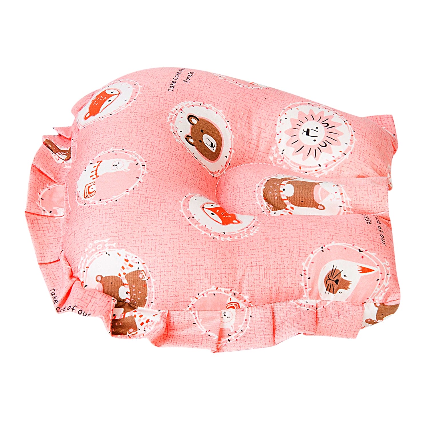 Forest Friends Peach U Shape Large Pillow - Baby Moo
