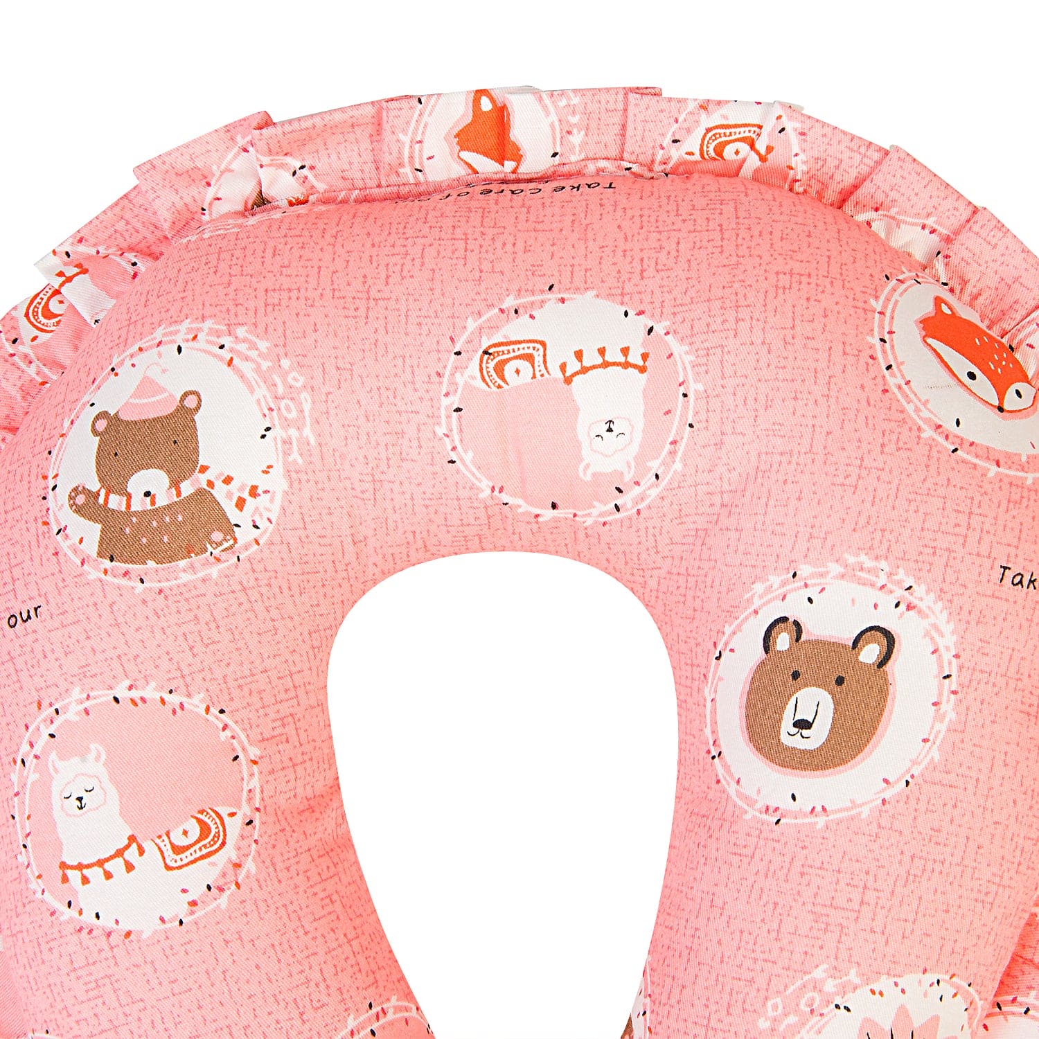 Forest Friends Peach Neck Support Pillow - Baby Moo