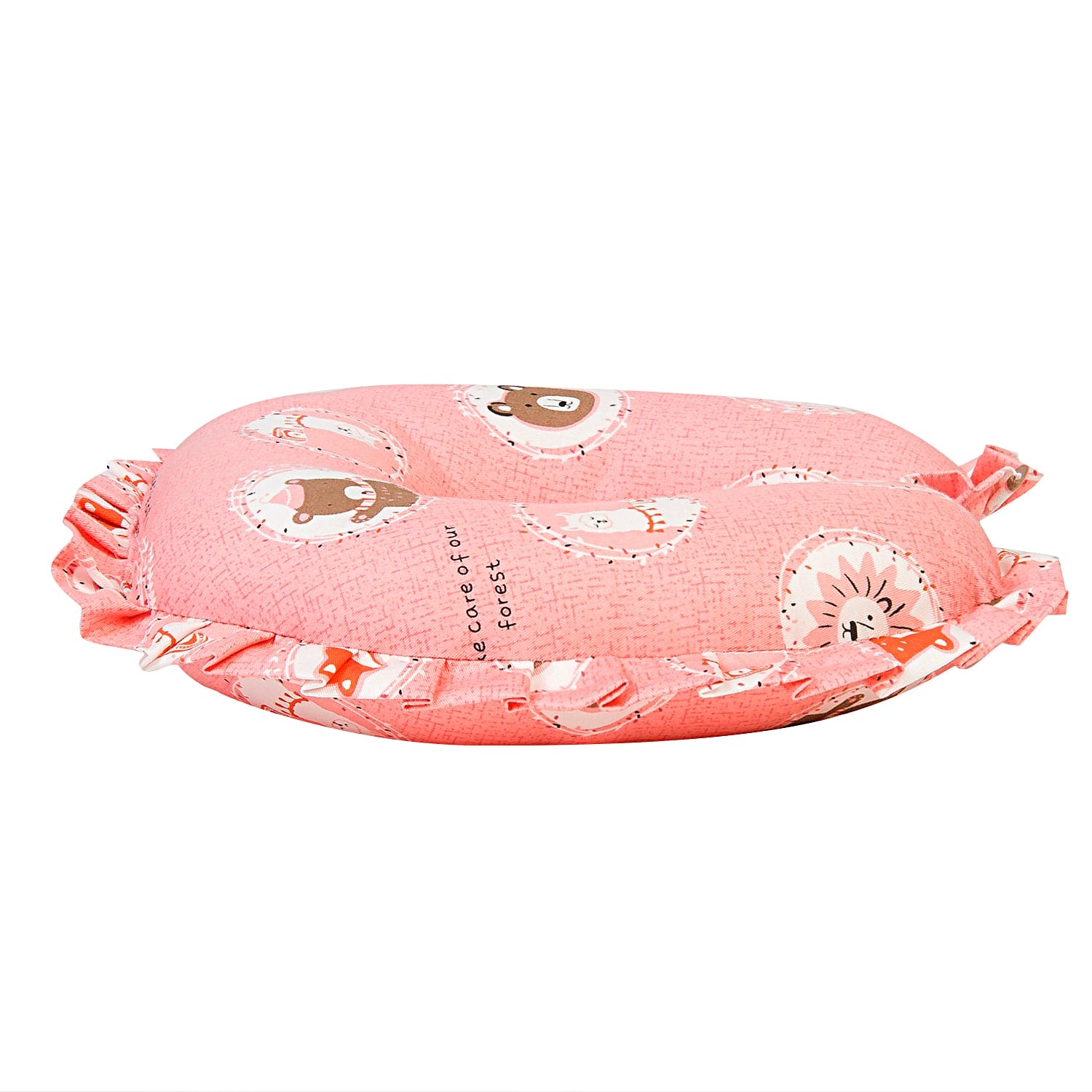 Forest Friends Peach Neck Support Pillow - Baby Moo