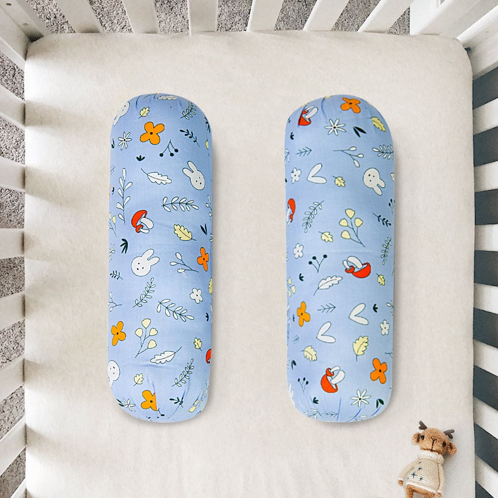 Floral Blue 2 Pcs Large Bolster Set - Baby Moo