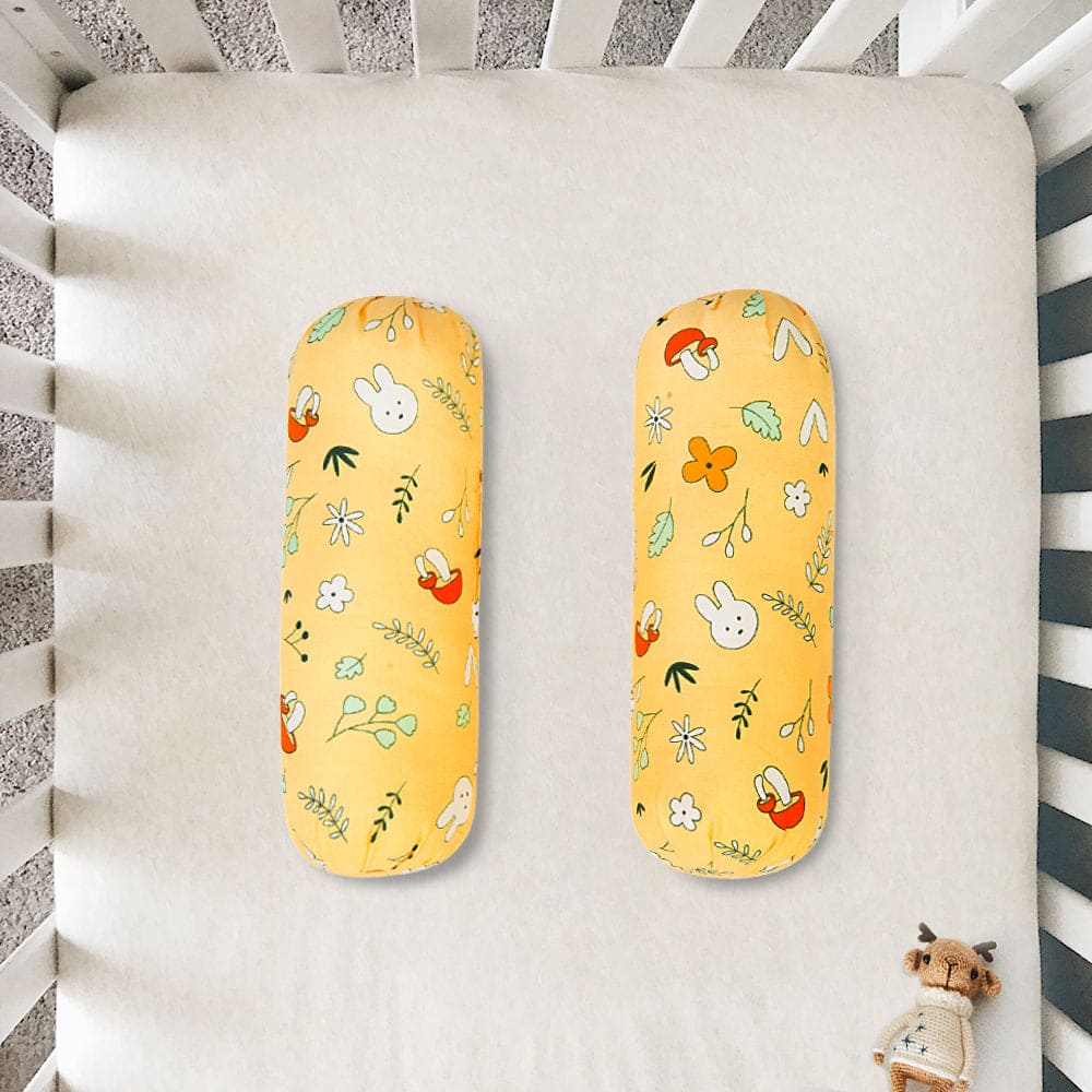 Floral Yellow 2 Pcs Large Bolster Set - Baby Moo